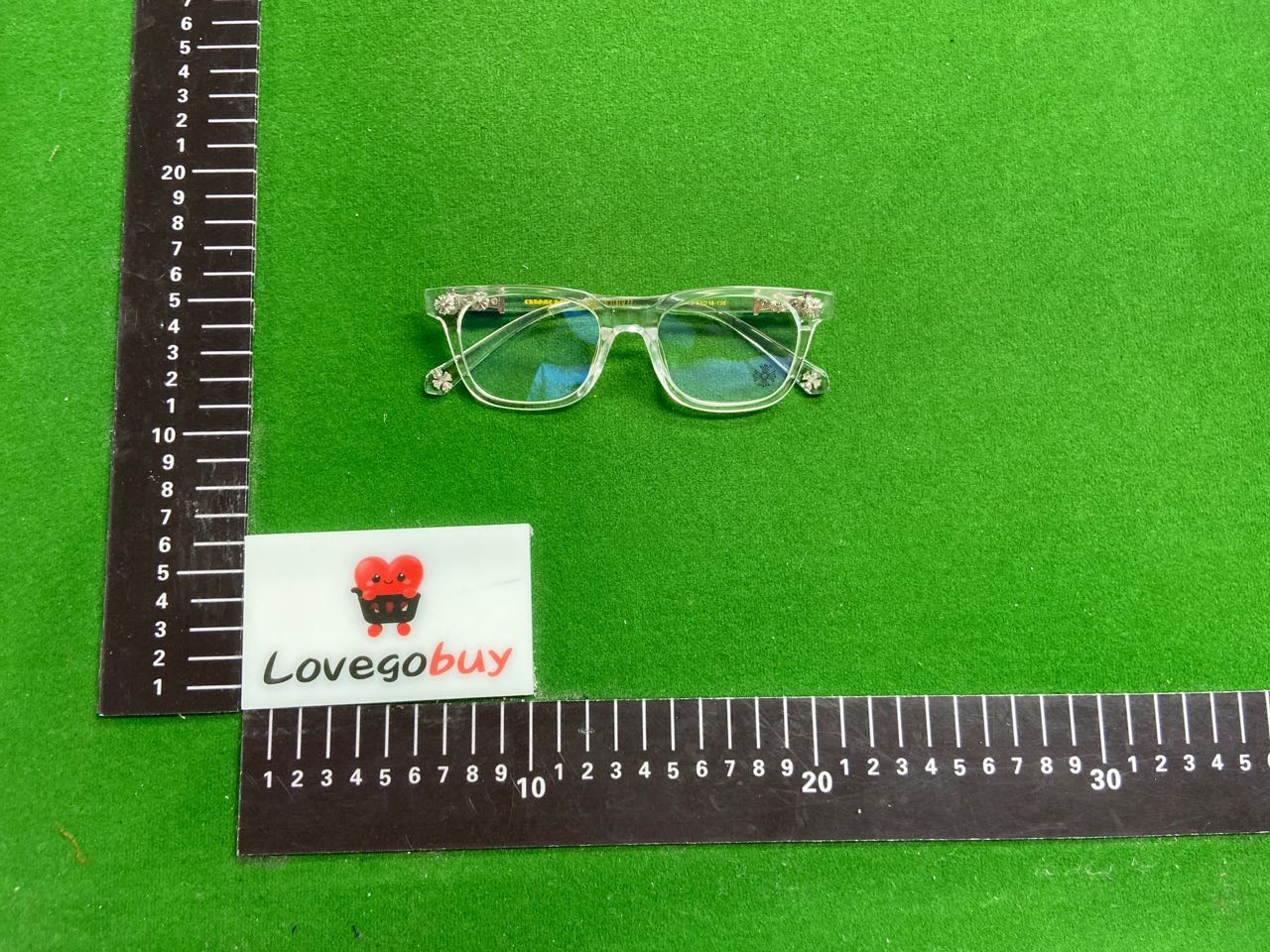 Foto QC 4 de Chrome Hearts Square-Frame Acetate Eyeglasses Black Gold (2273)