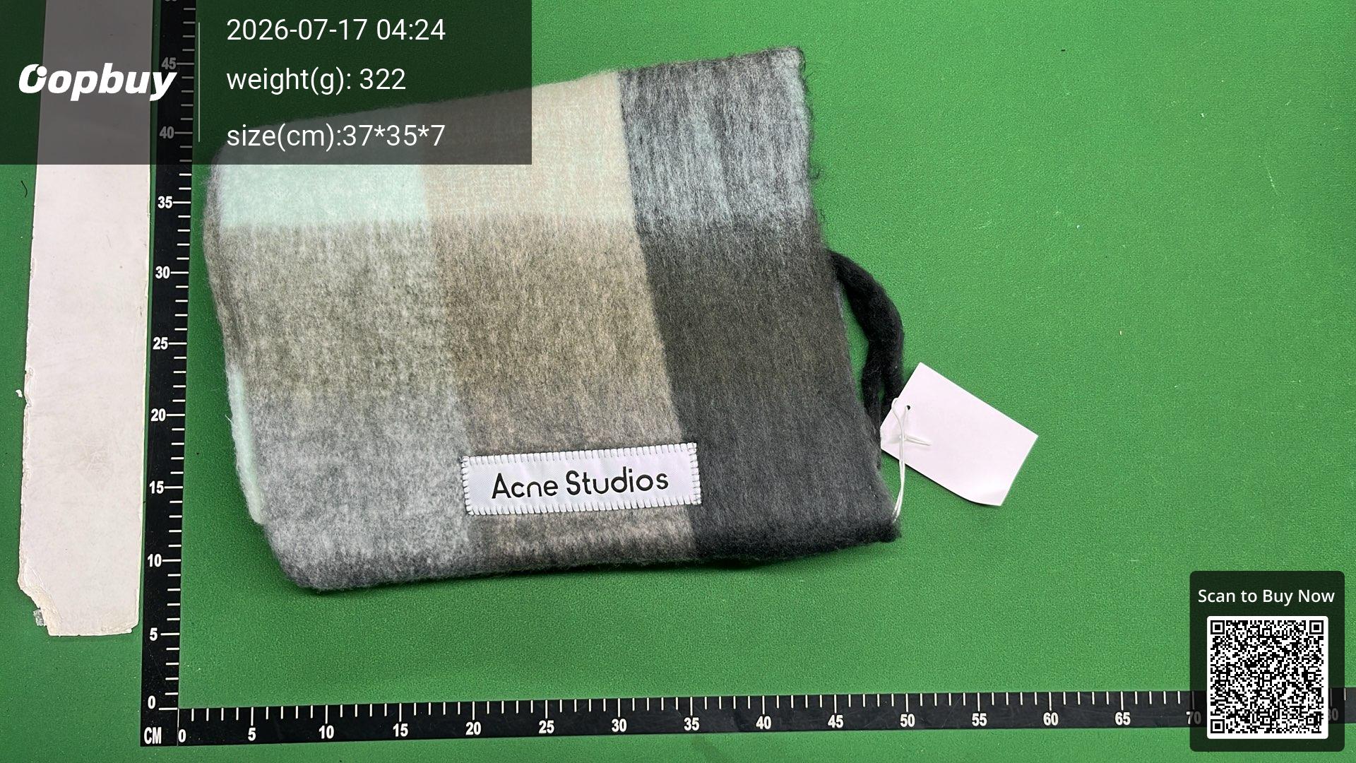 Foto QC 4 de Acne Studios Checked Scarf Orange/Green/Yellow