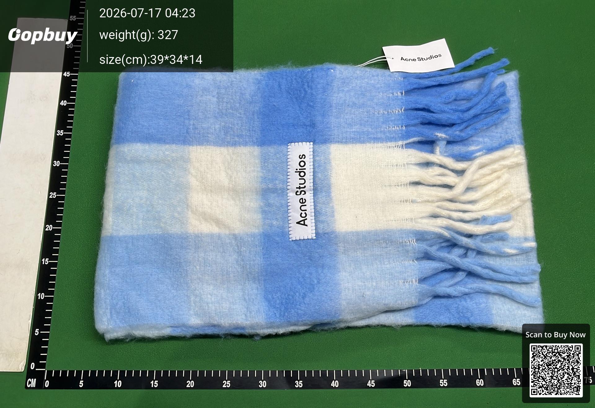 Foto QC 1 de Acne Studios Checked Scarf Orange/Green/Yellow