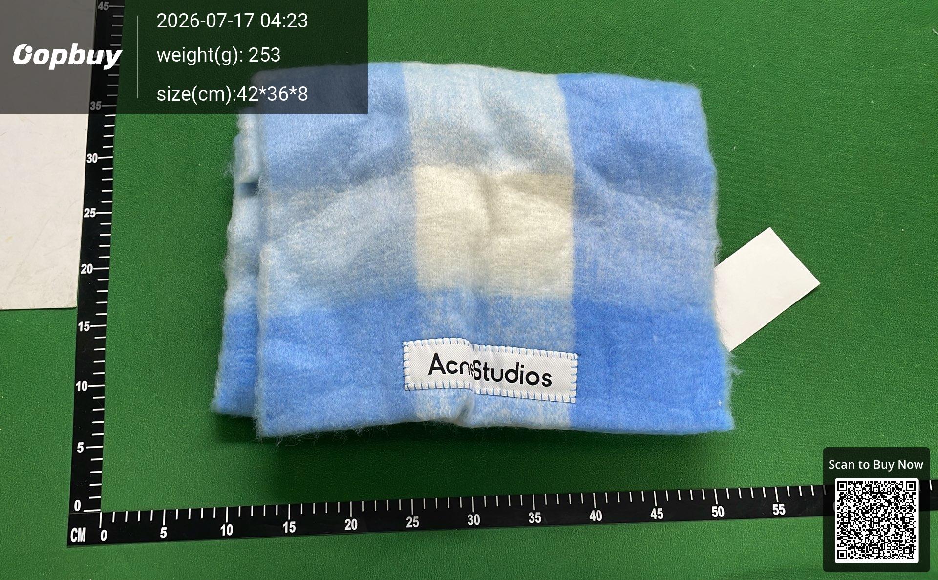 Foto QC 7 de Acne Studios Checked Scarf Orange/Green/Yellow