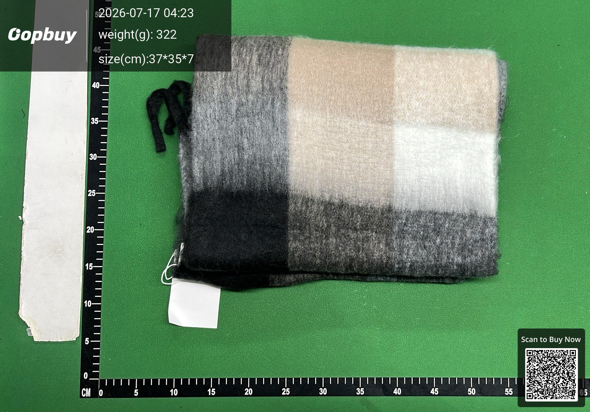 Foto QC 5 de Acne Studios Checked Scarf Orange/Green/Yellow
