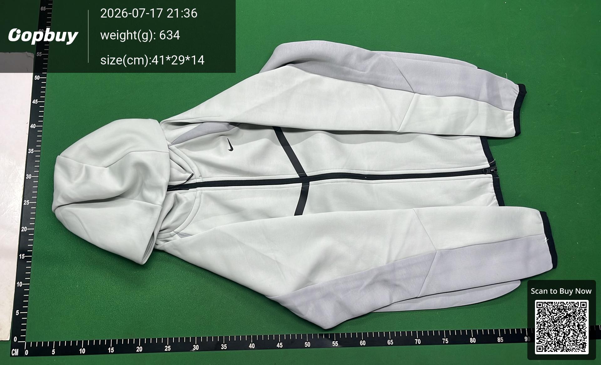 Foto QC 6 de Nike Sweatpants Tech Fleece Paneled White Grey