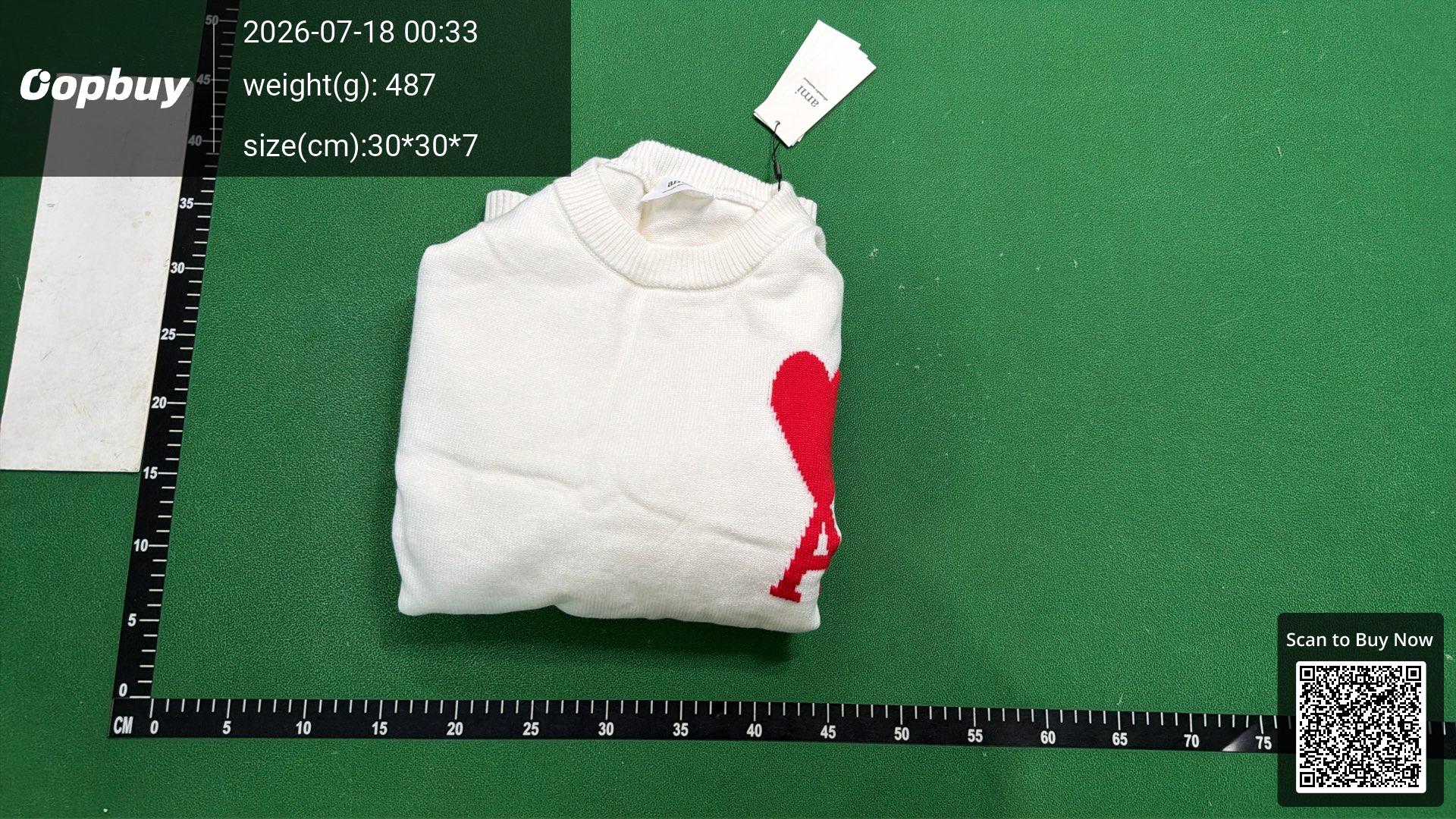 Foto QC 4 de Ami Paris Ami de Coeur Sweater Knit Hoodie White