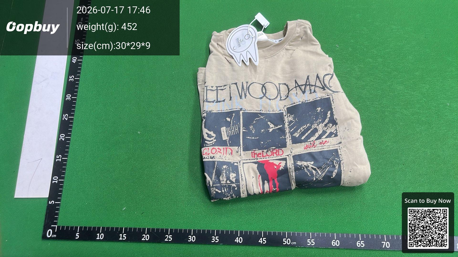 Foto QC 8 de Other Fleetwood Mac Distressed Camouflage Faux Two-Piece T-shirt Gray