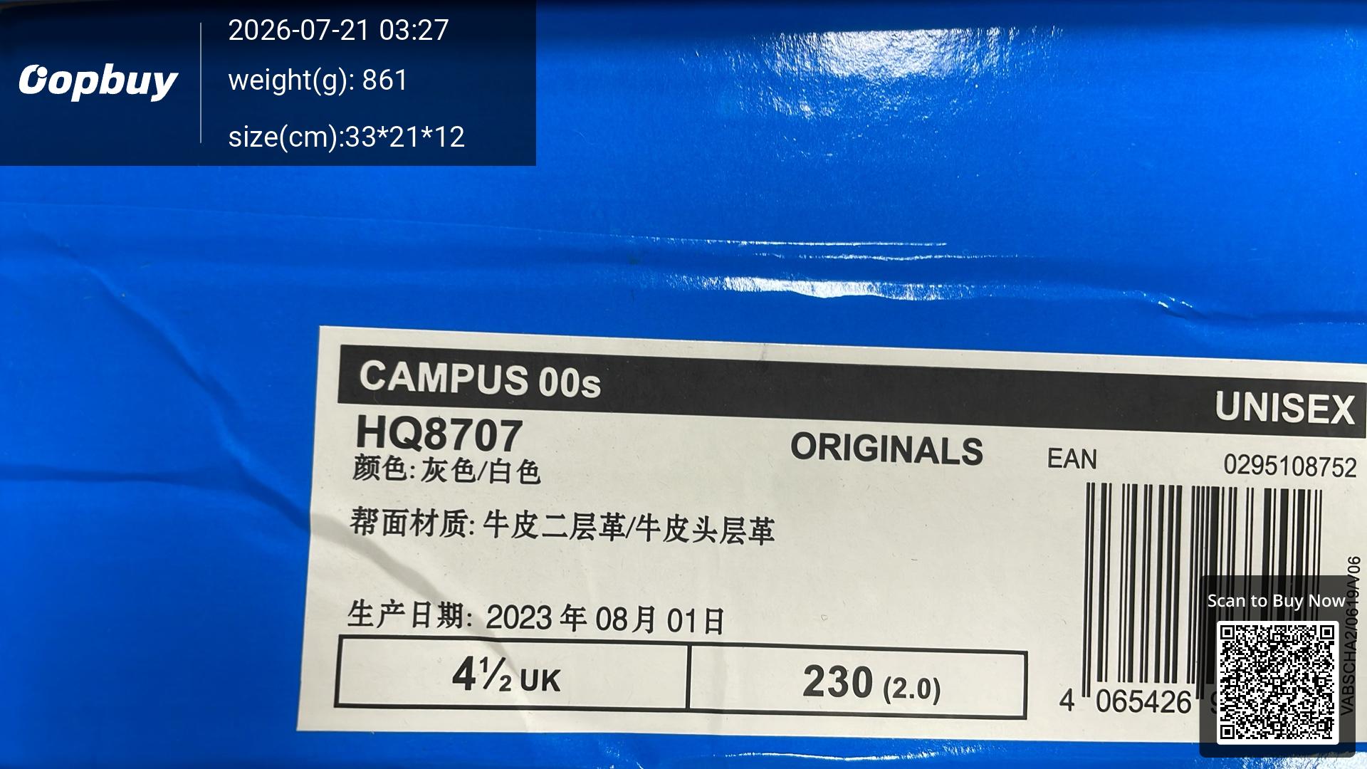 Foto QC 2 de adidas Campus 00s Low Grey White HQ8707