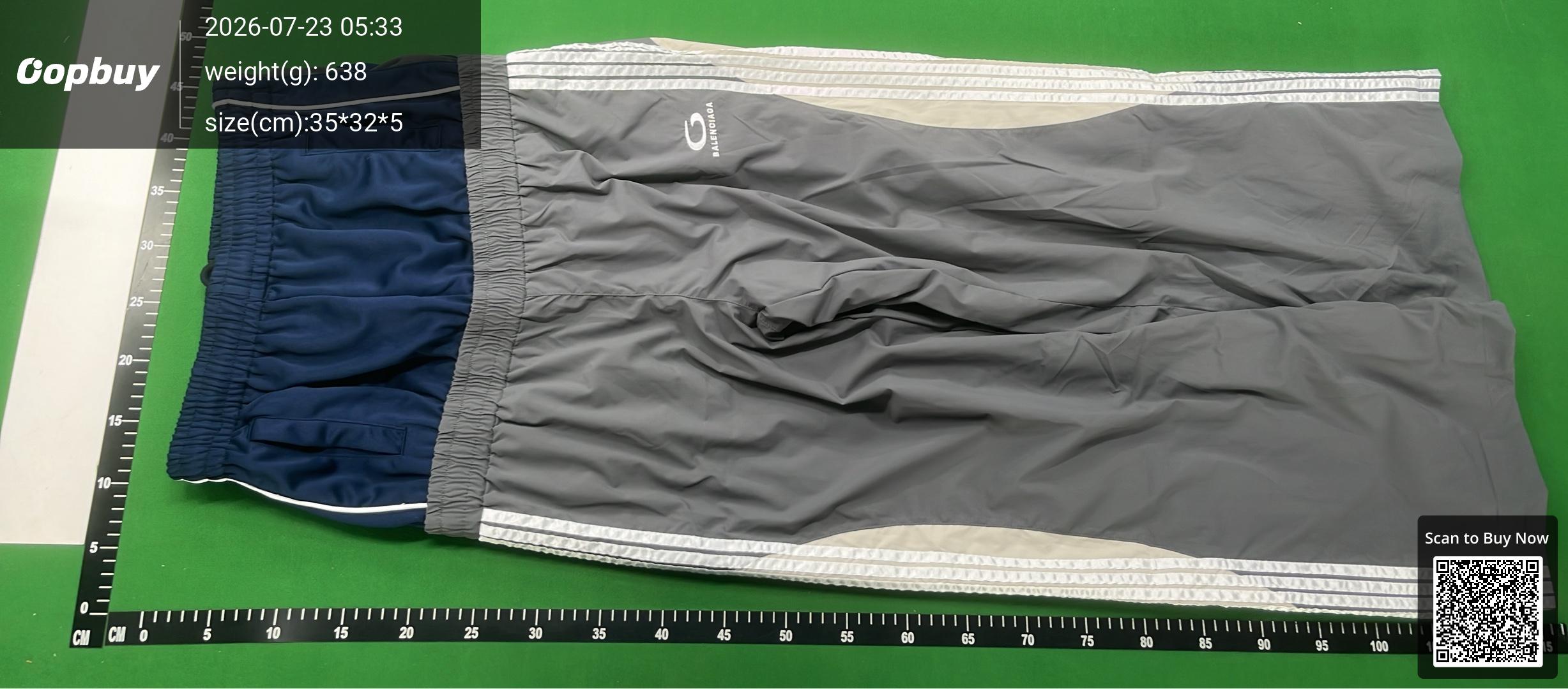 Foto QC 6 de Balenciaga Loop Sports Icon Sweatpants Fake Two-Piece Striped Black Blue