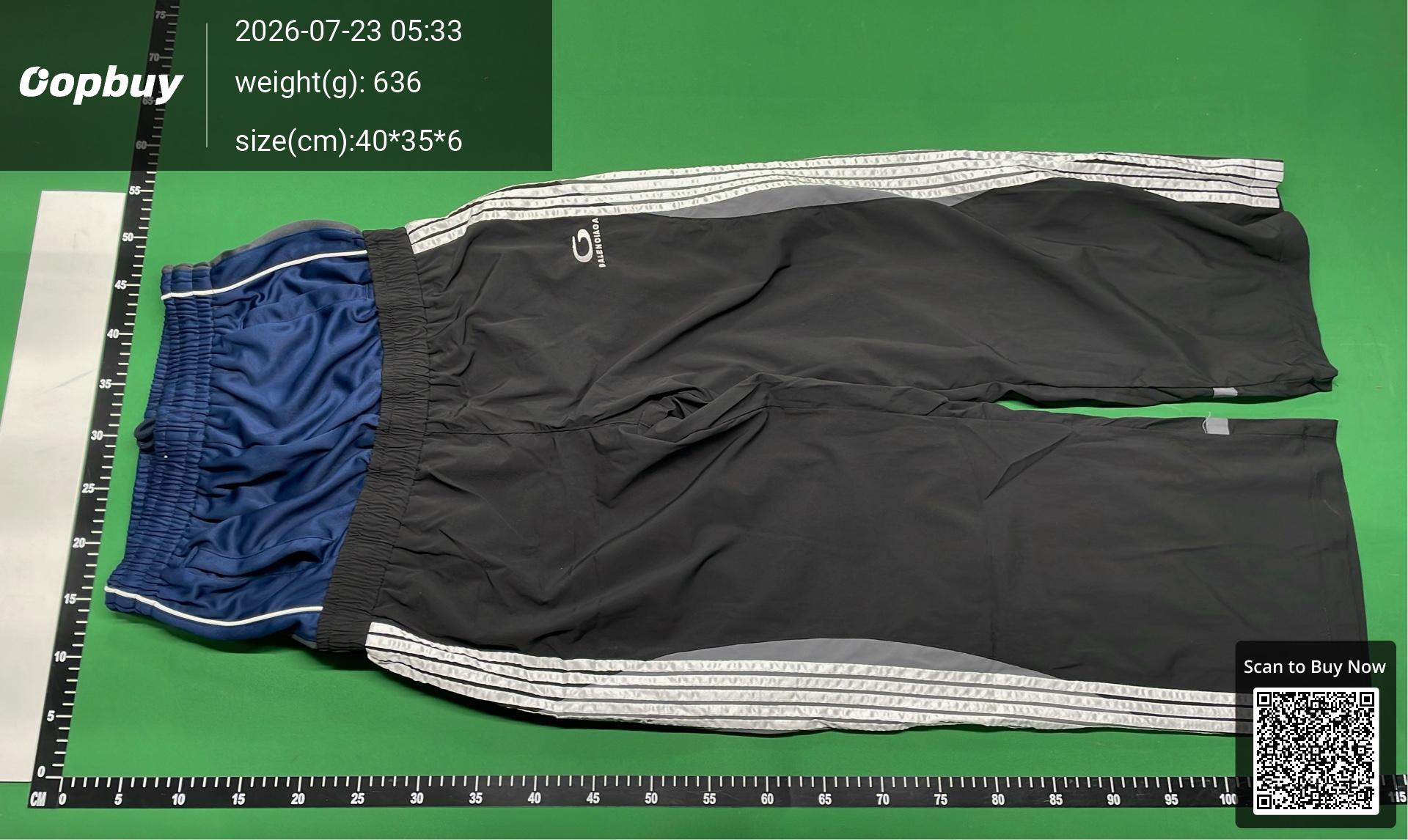 Foto QC 2 de Balenciaga Loop Sports Icon Sweatpants Fake Two-Piece Striped Black Blue