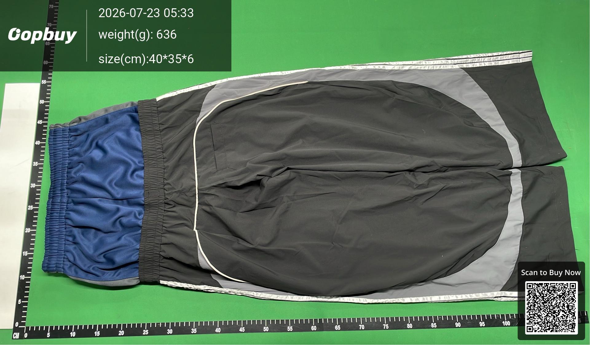 Foto QC 3 de Balenciaga Loop Sports Icon Sweatpants Fake Two-Piece Striped Black Blue