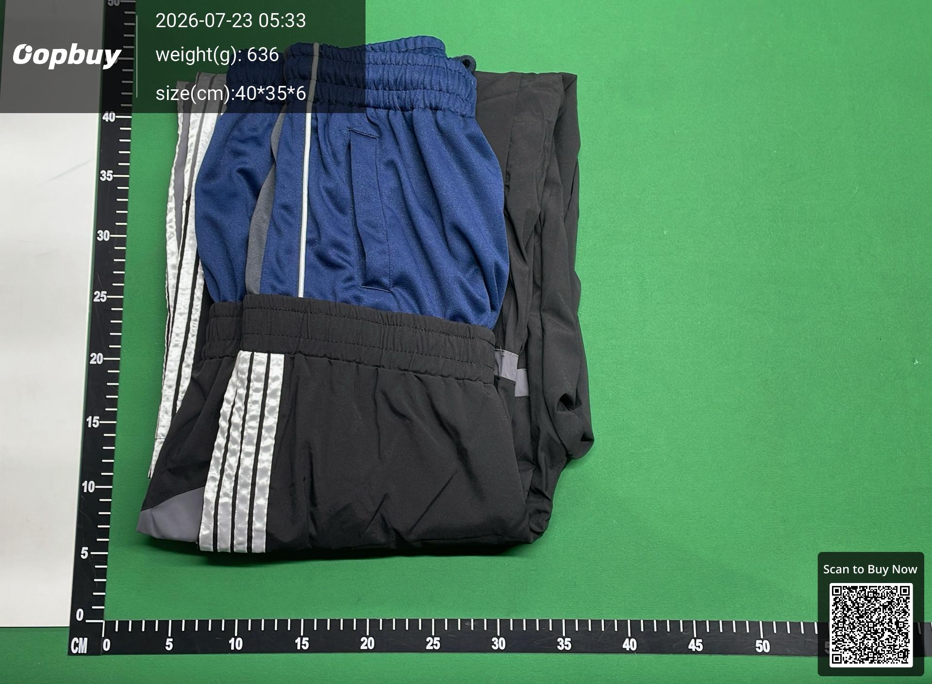 Foto QC 4 de Balenciaga Loop Sports Icon Sweatpants Fake Two-Piece Striped Black Blue