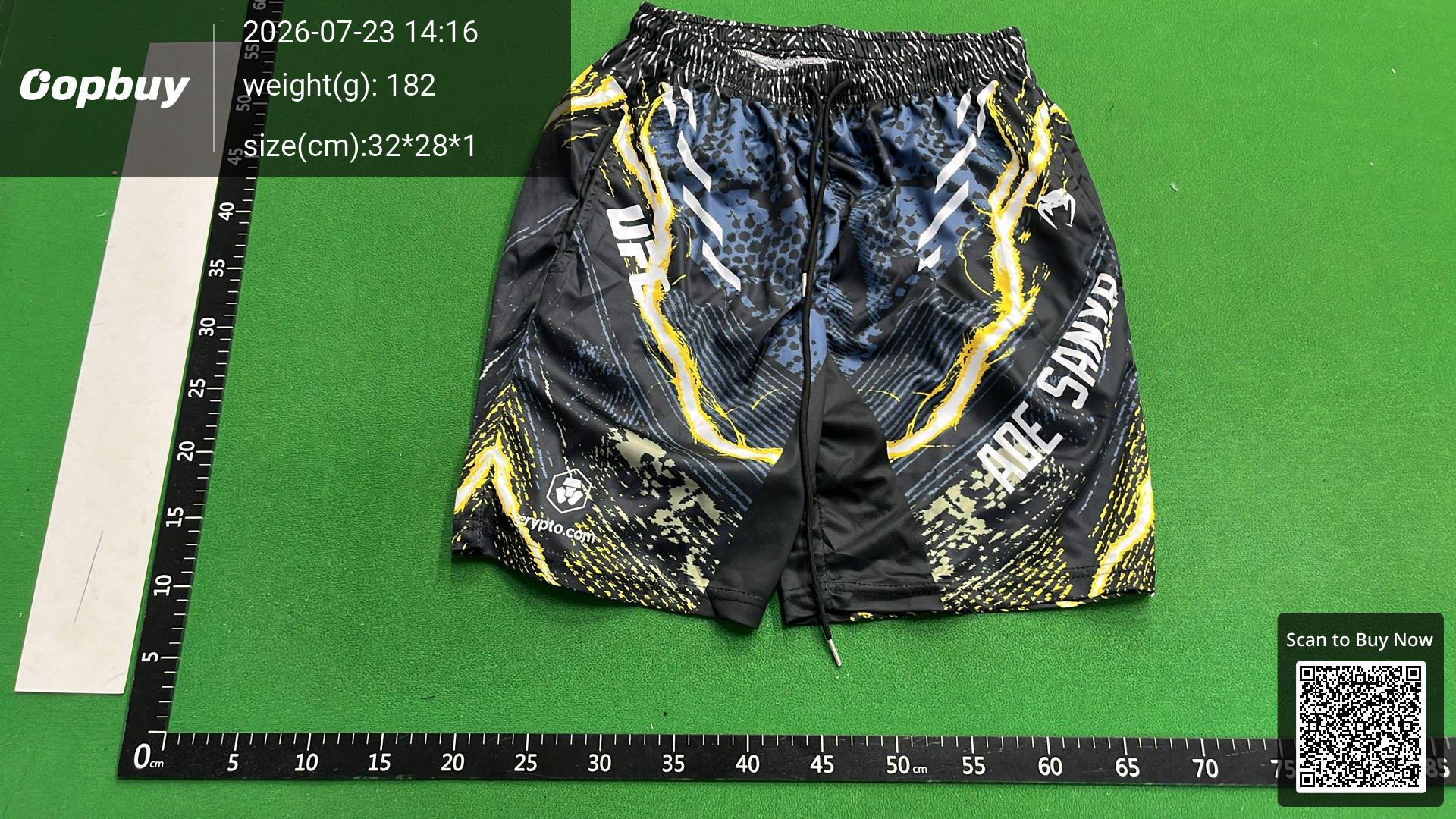 Foto QC 2 de Other UFC 3D Digital Print Shorts Black Yellow