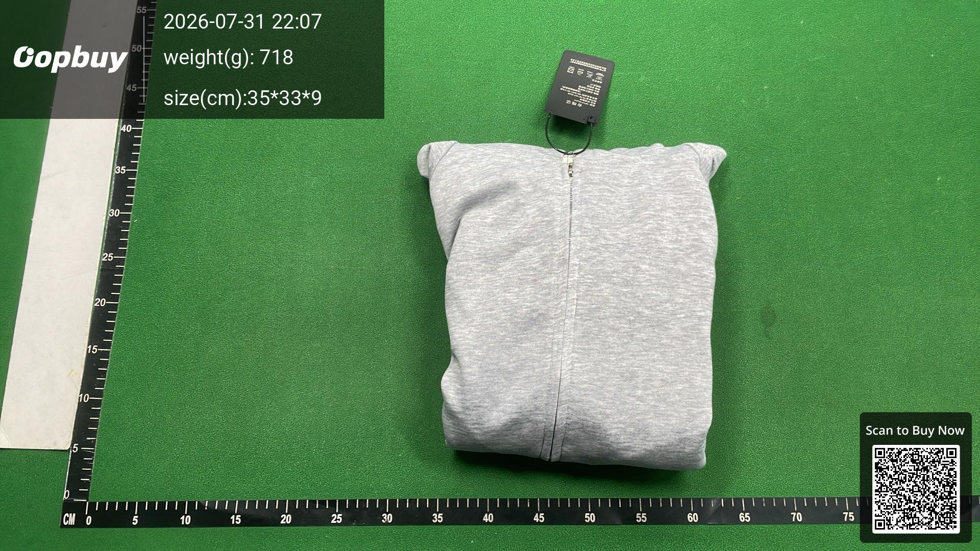 Foto QC 8 de Cole Buxton Boxy Zip Sweater Heavyweight 450g Grey Burgundy