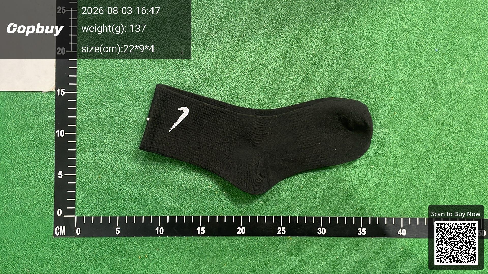 Foto QC 1 de Nike Everyday Lightweight Crew Socks White Black