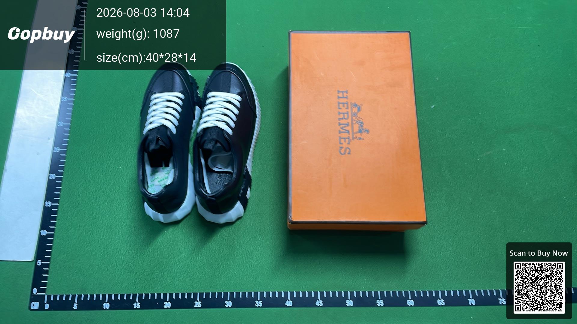 Foto QC 1 de Hermes Bouncing Mesh Suede Low Sneakers Black