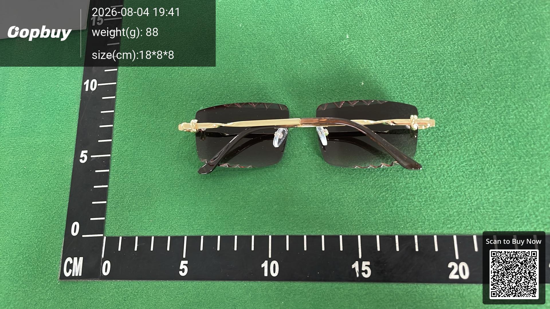 Foto QC 2 de Other Square-Frame Rimless Metal Sunglasses Gold Brown Gradient