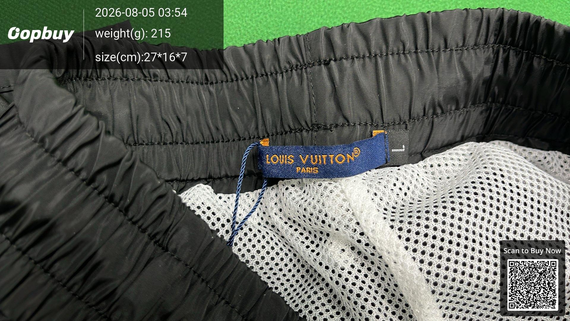 Foto QC 5 de Louis Vuitton 2025 Summer Board Shorts Monogram Mesh Black