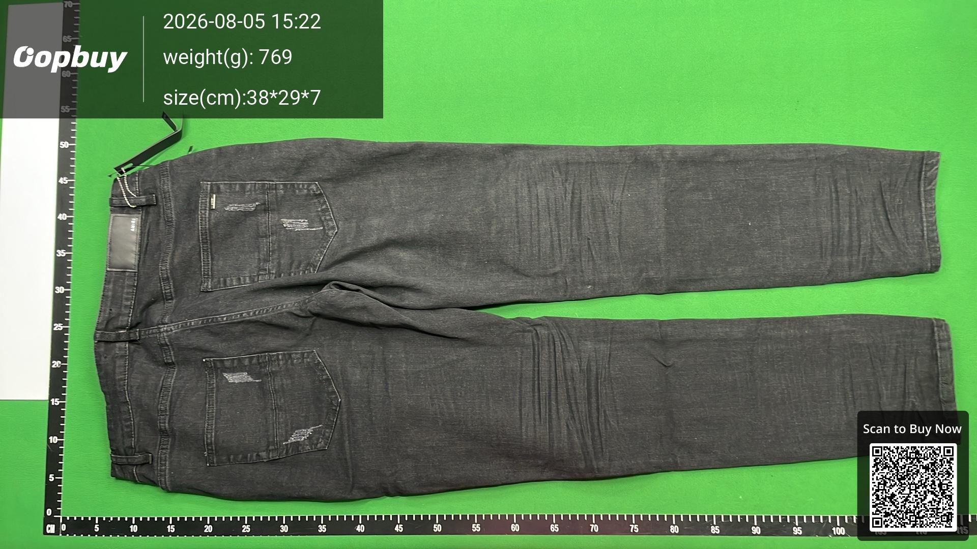 Foto QC 3 de Amiri Jeans Distressed Varsity Logo Black