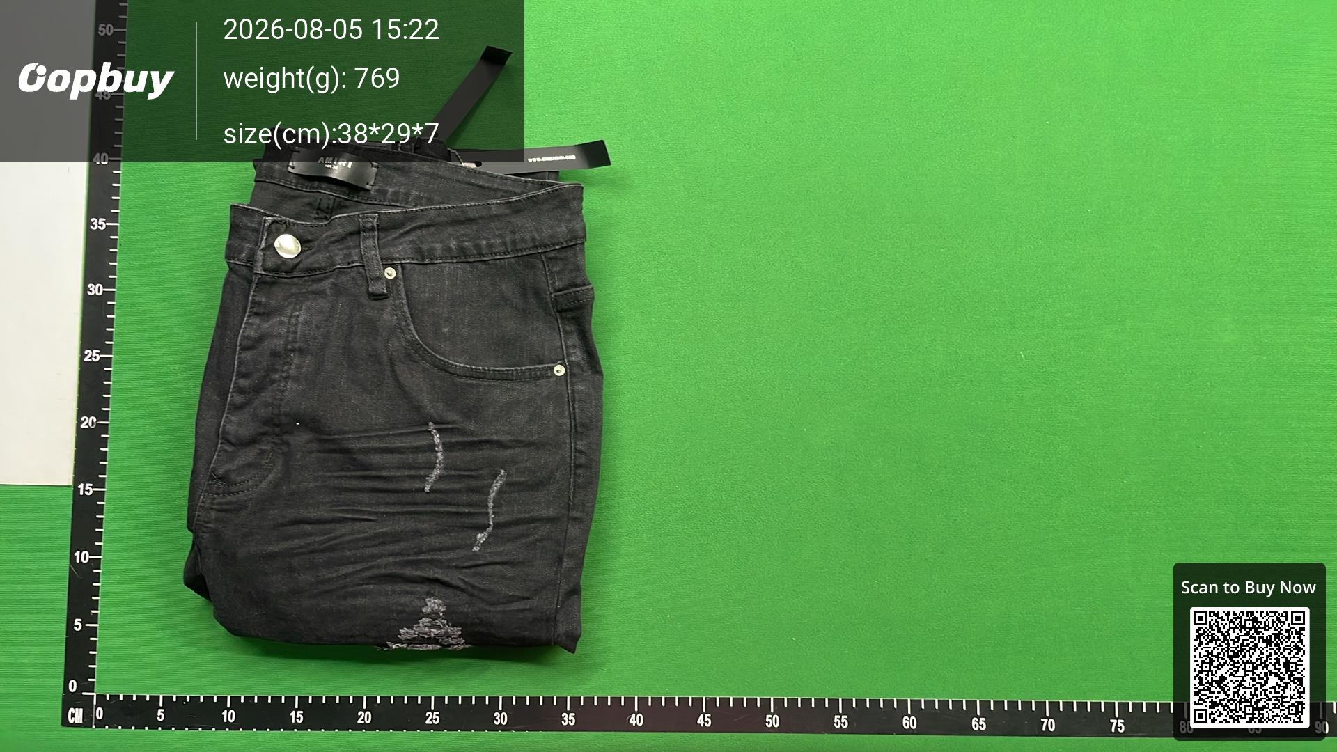 Foto QC 4 de Amiri Jeans Distressed Varsity Logo Black