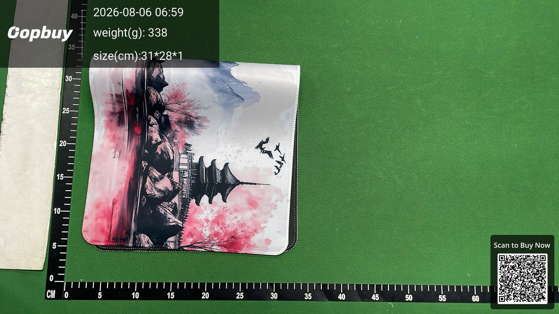 Foto QC 8 de Unbranded Ink Wash Cherry Blossom Desk Mat Large White/Pink