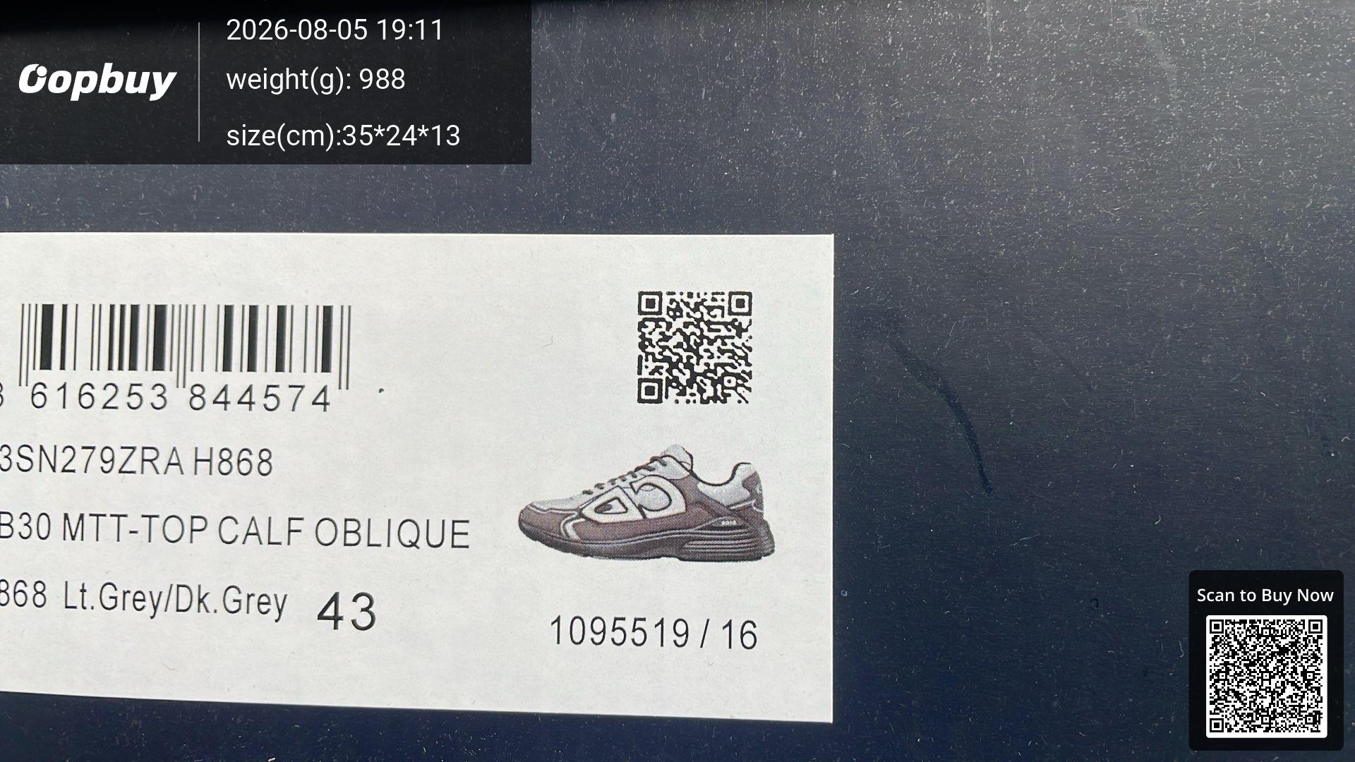 Foto QC 8 de Dior B30 Mesh and Technical Fabric Sneakers CD Logo