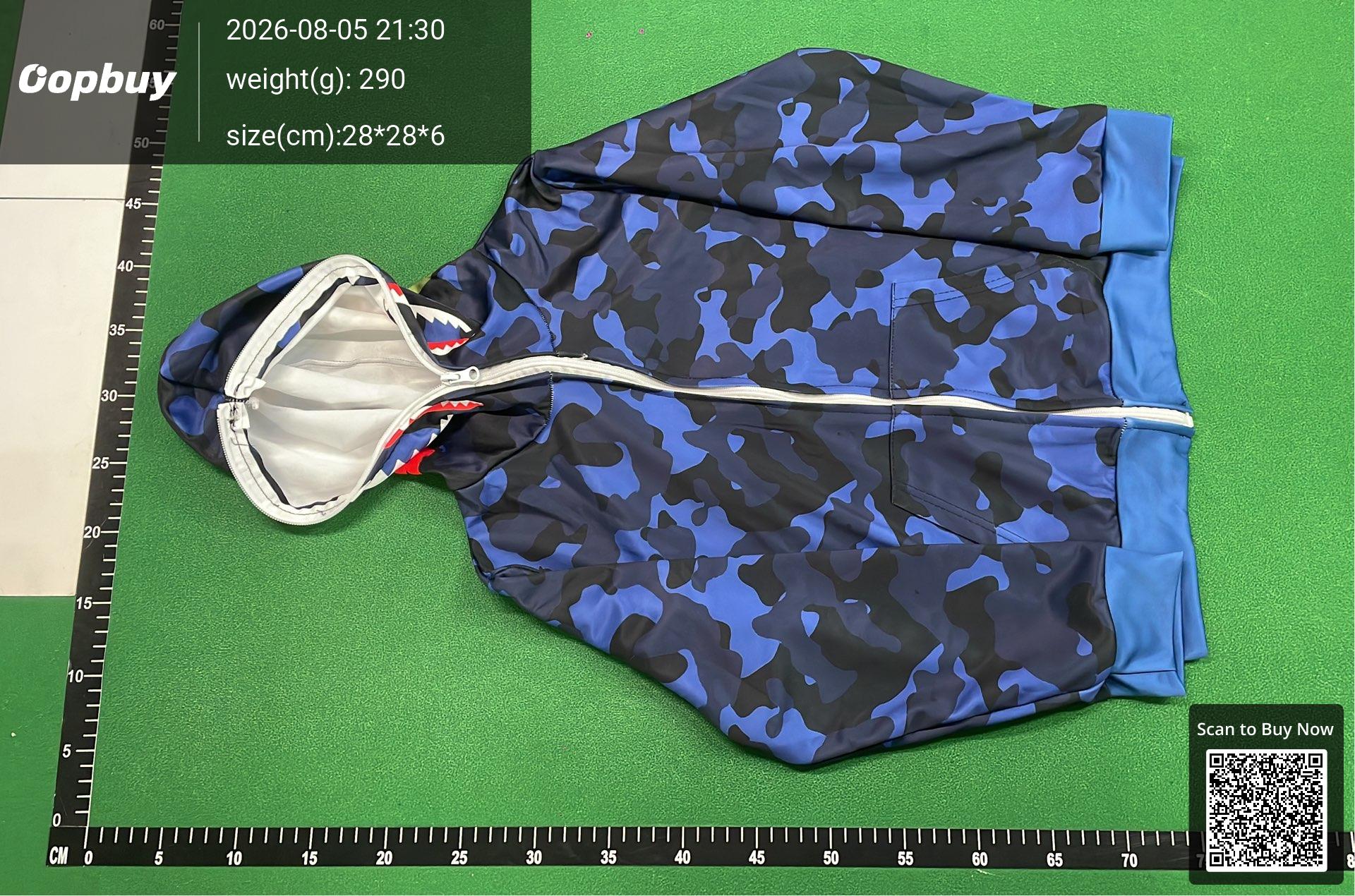 Foto QC 6 de BAPE Kids Hoodie Shark ABC Camo WGM Blue