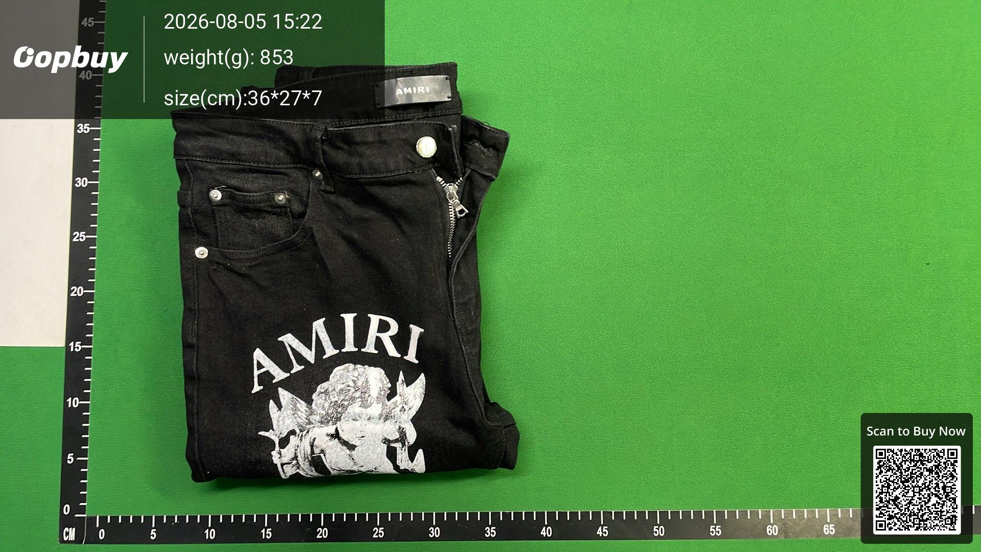Foto QC 8 de Amiri Jeans Distressed Varsity Logo Black