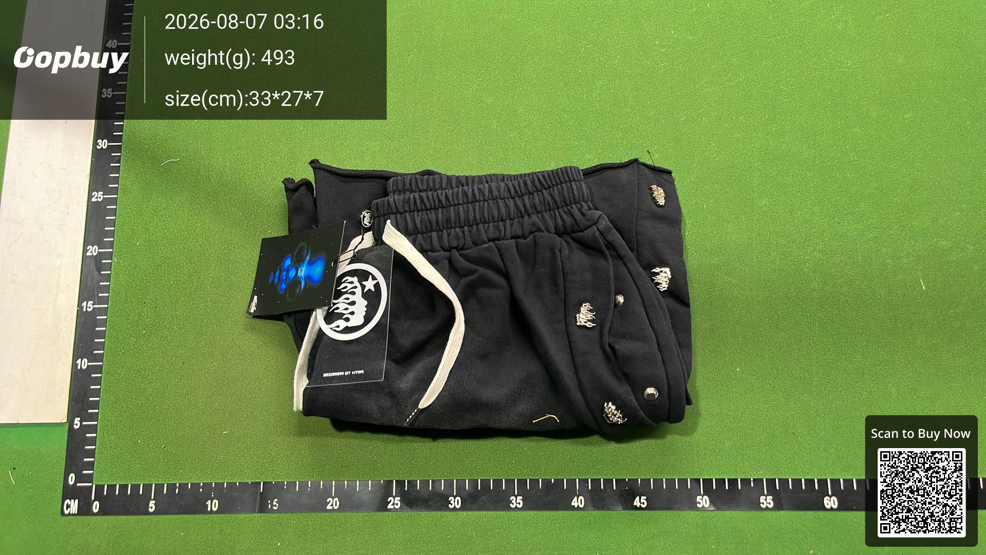 Foto QC 8 de Hellstar Basketball Shorts Flame Print Blue