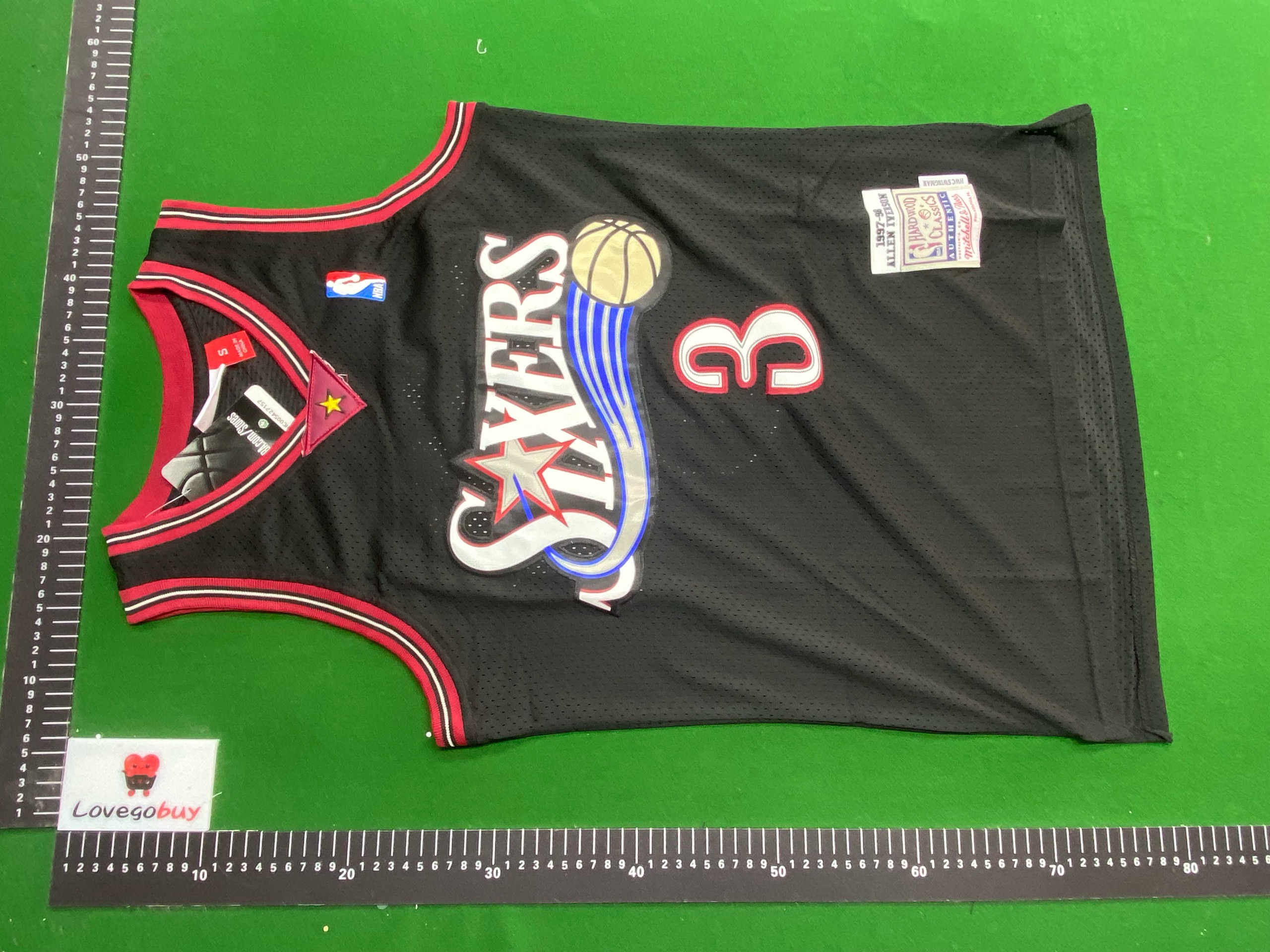 Foto QC 8 de NBA x Philadelphia 76ers Retro 2000/01 Away Allen Iverson Jersey Black