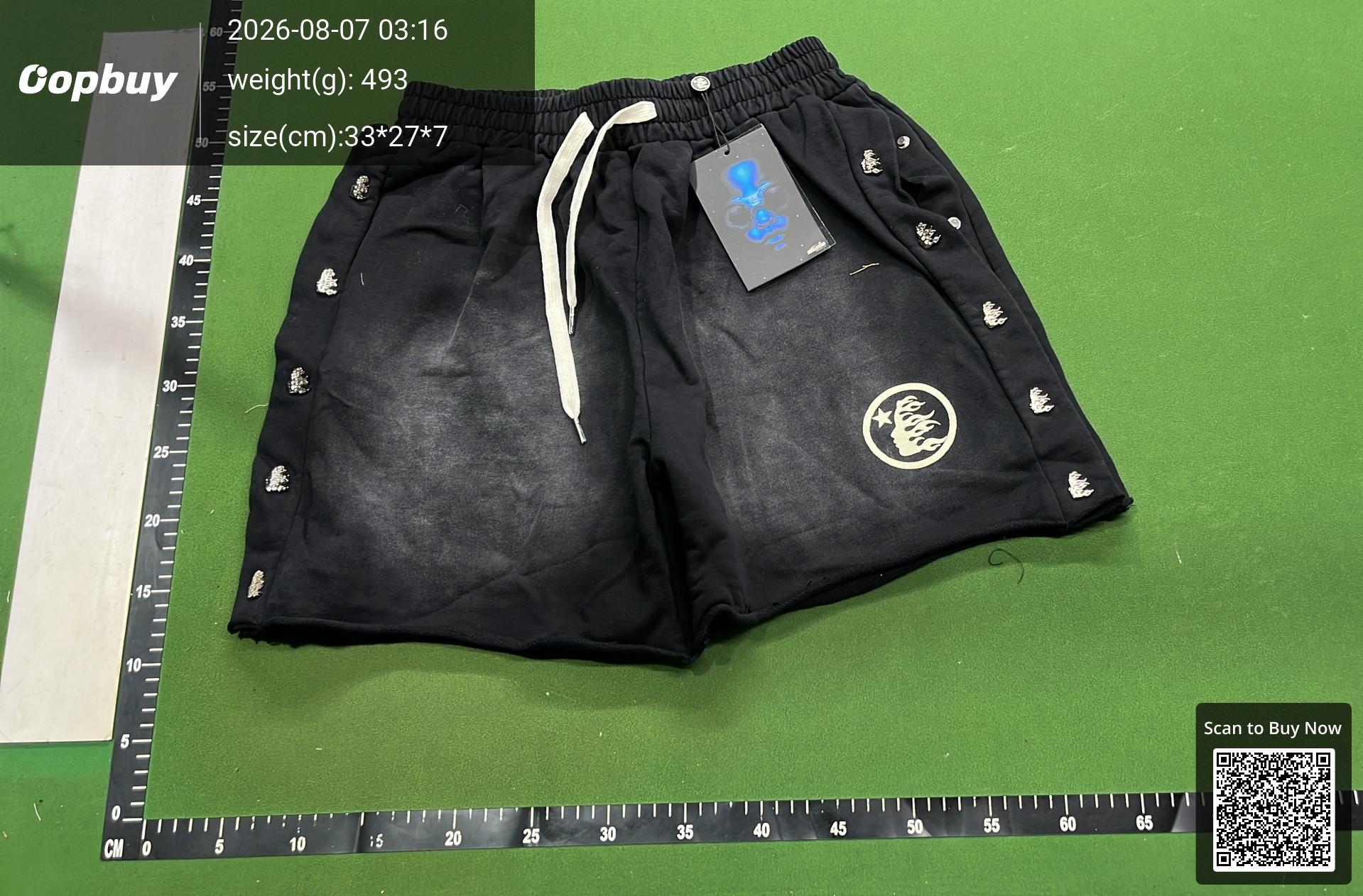 Foto QC 6 de Hellstar Basketball Shorts Flame Print Blue