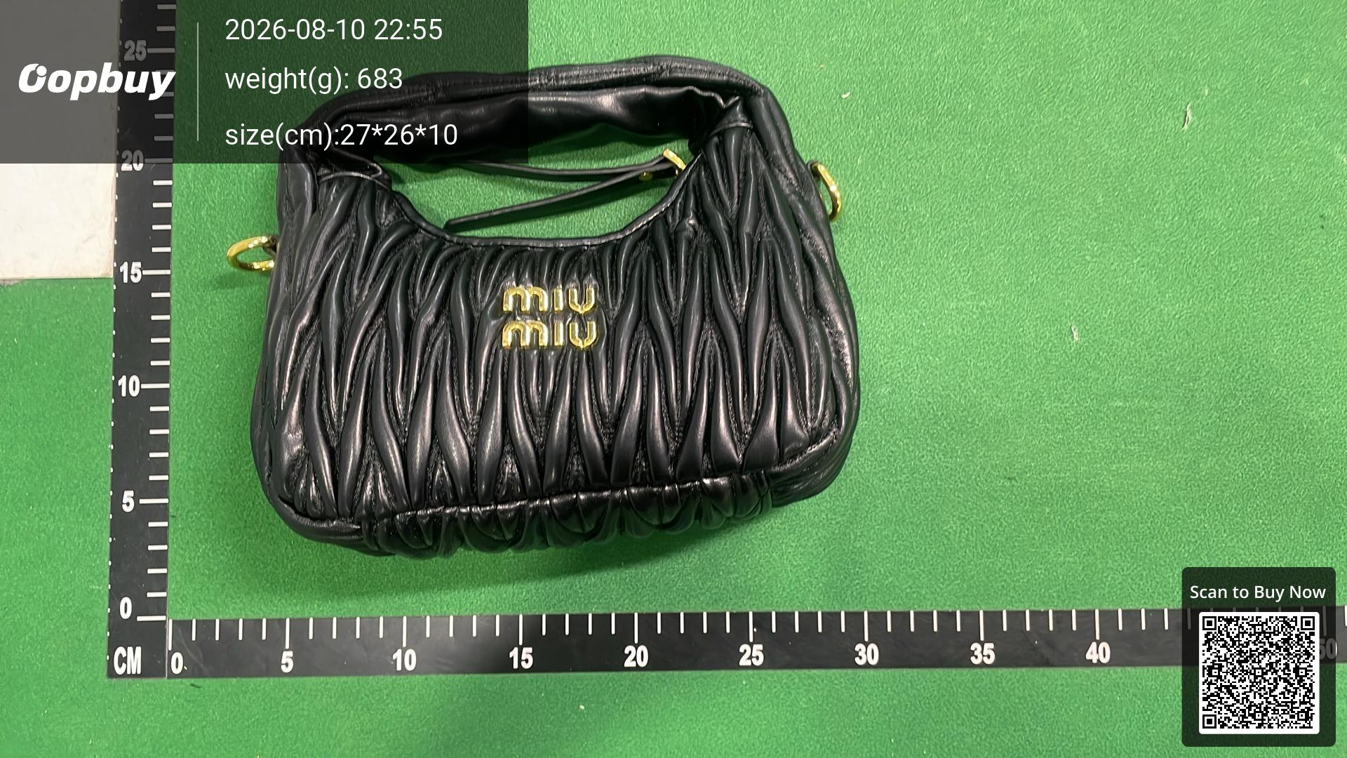 Foto QC 4 de Miu Miu Wander Mini Black Matelassé Leather