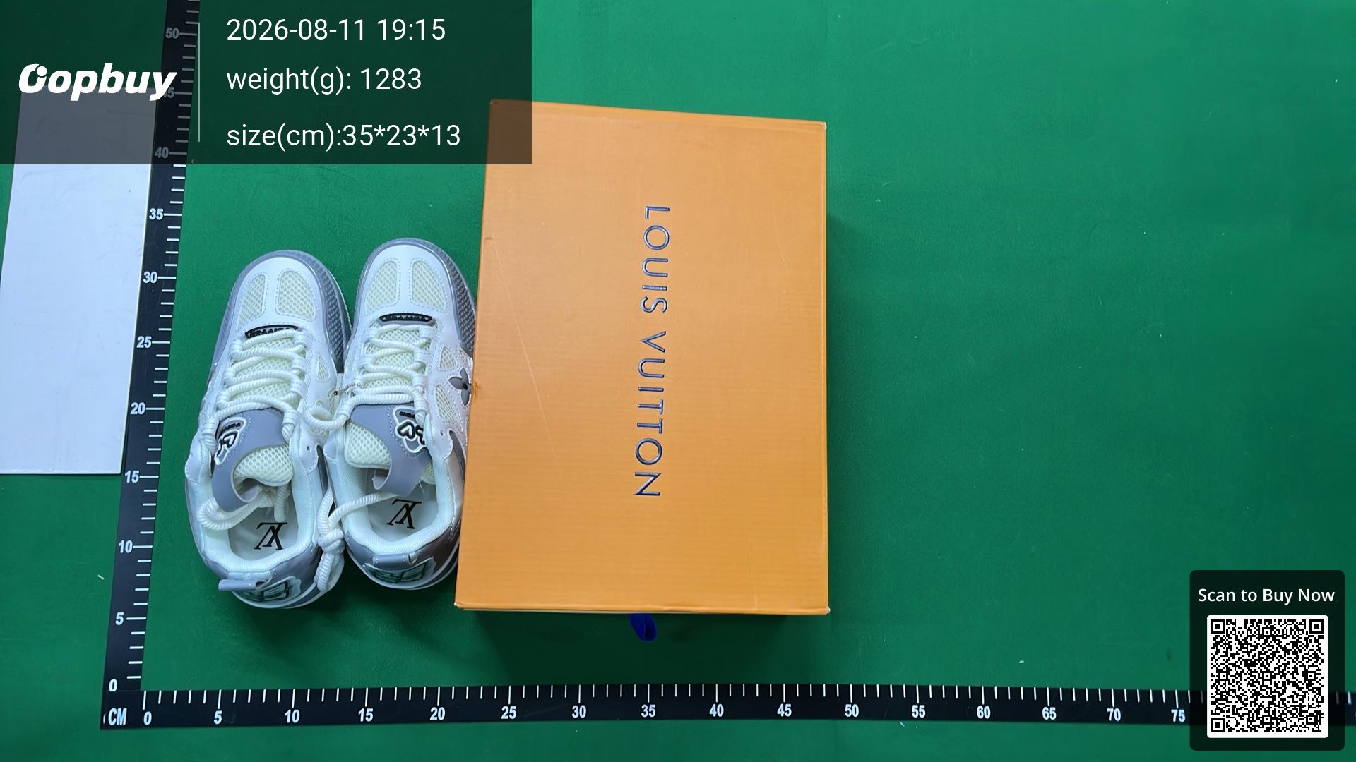 Foto QC 1 de Louis Vuitton LV Skate Sneaker Red Mesh Suede Double Laces