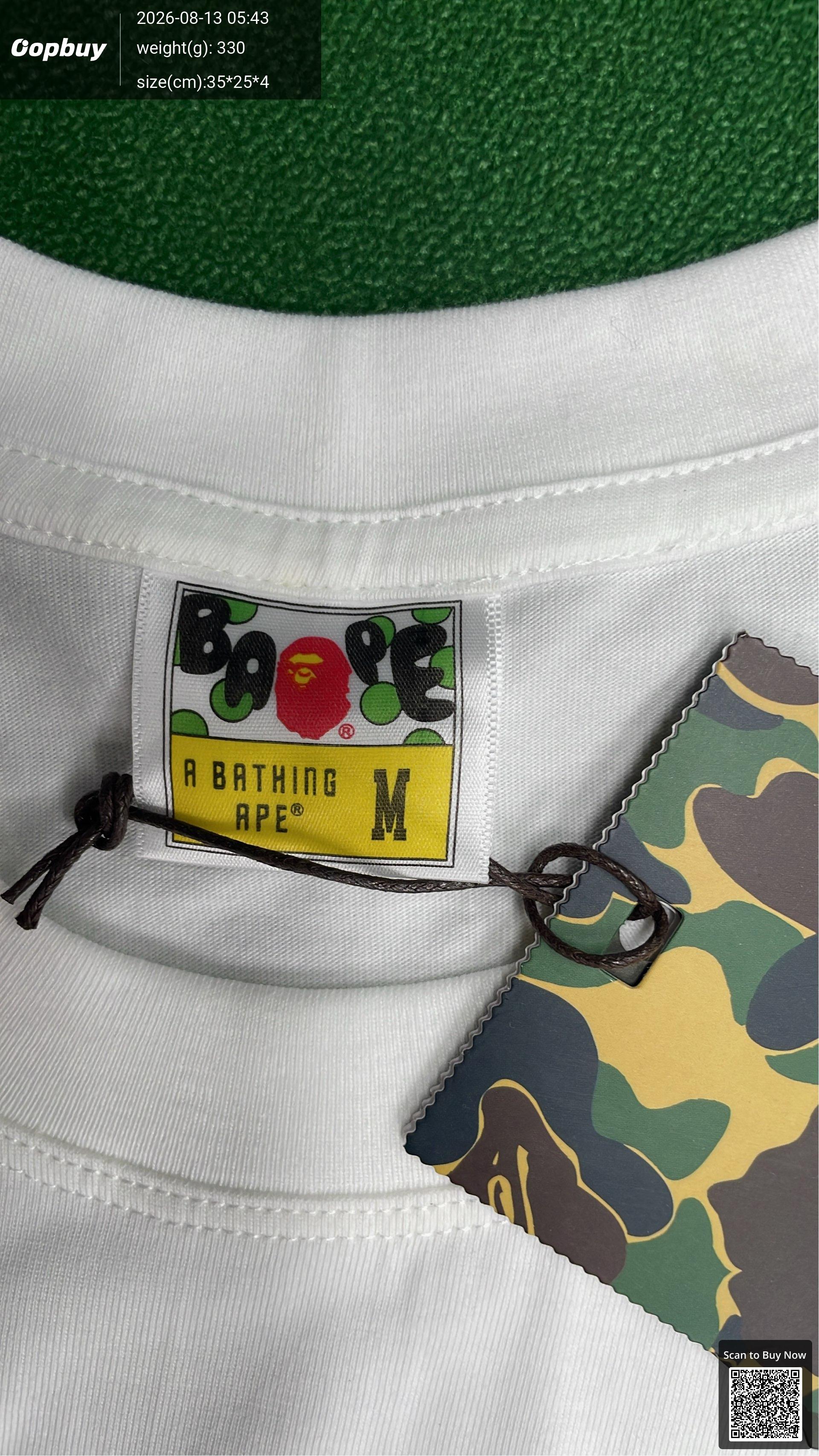 Foto QC 1 de Bape ABC Camo College Long-Sleeve T-shirt White Blue