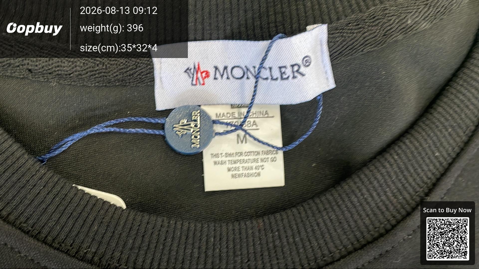 Foto QC 4 de Moncler Sweater Cotton Logo Patch Hoodie Dark Grey