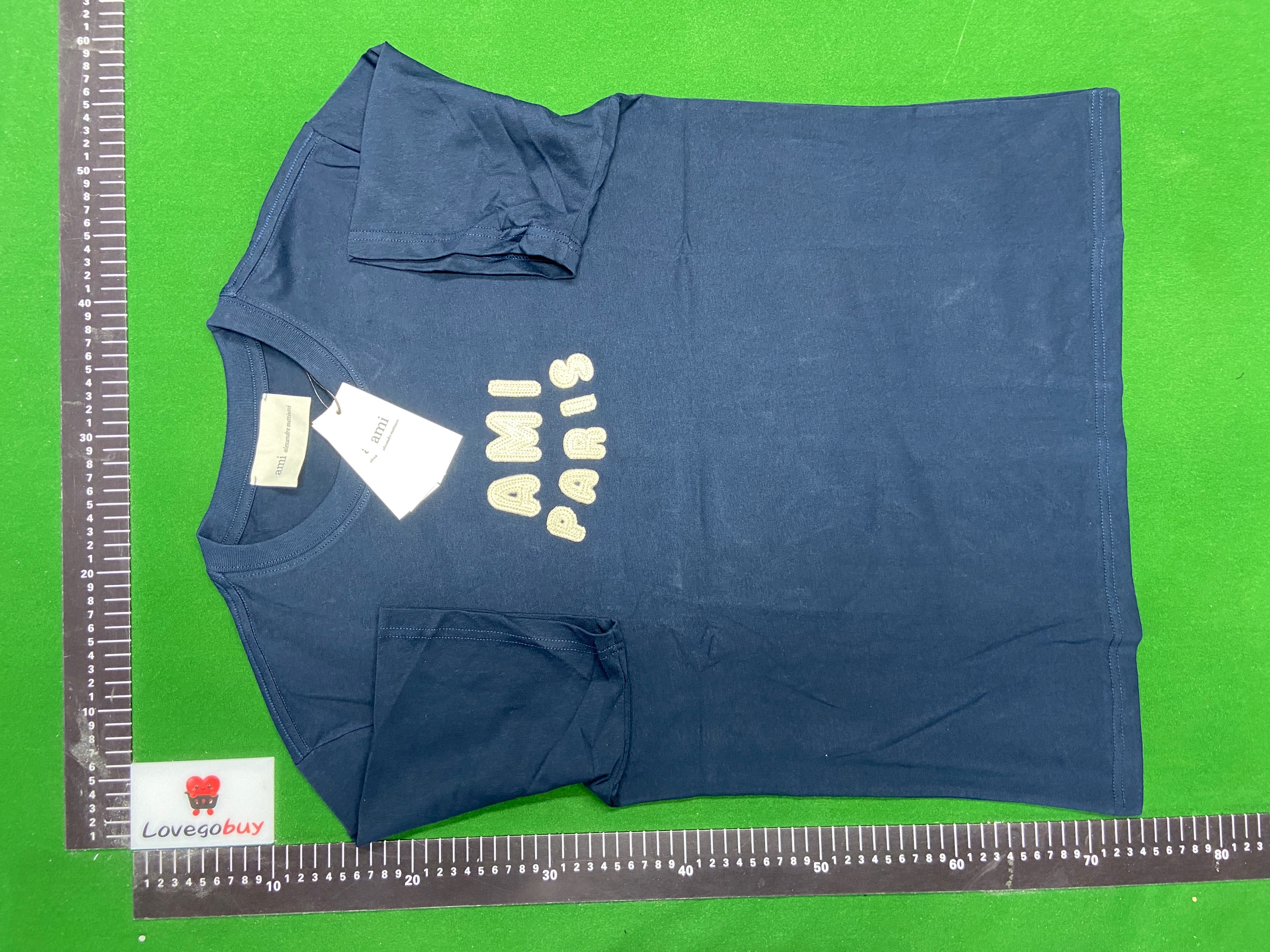 Foto QC 8 de Ami Paris T-shirt Logo Print Cream
