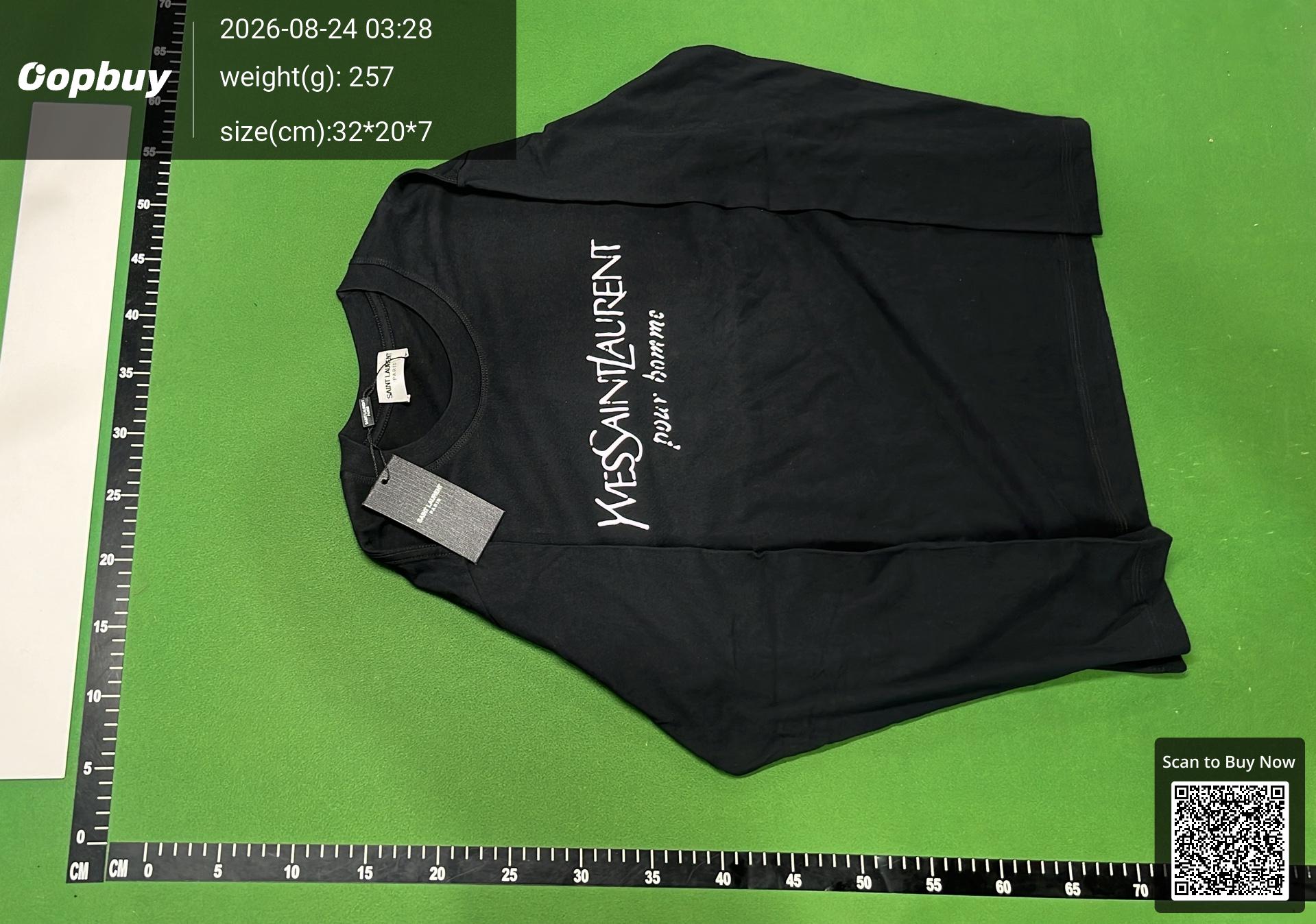 Foto QC 2 de Saint Laurent Pour Homme Glitch Logo Crewneck Sweater Black