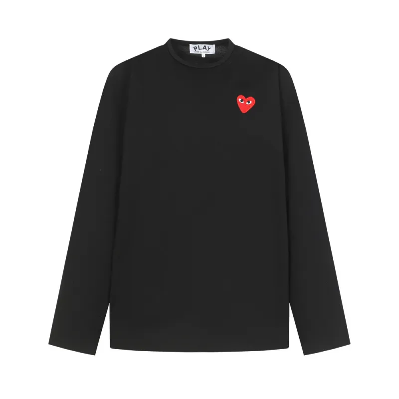 Comme des Garçons Play T-shirt Long Sleeve Red Heart Black