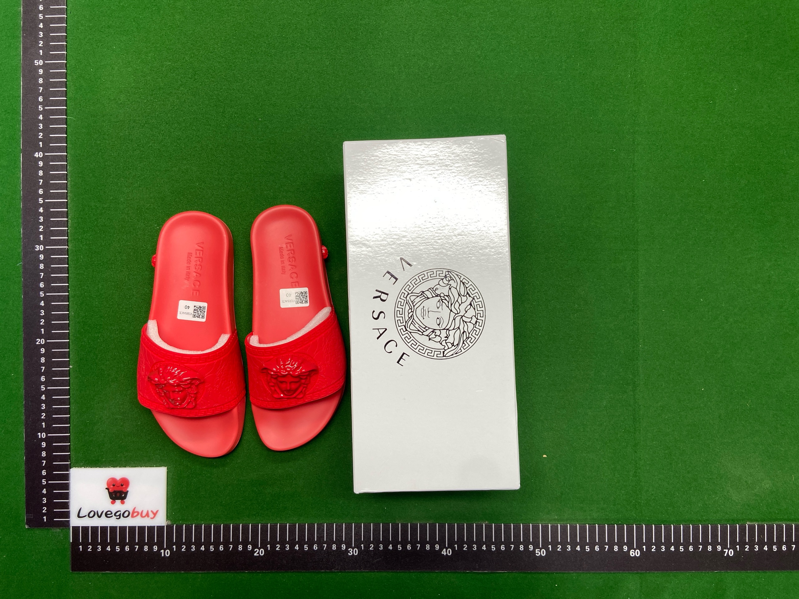 Foto QC 7 de Versace Medusa Head Slides Rubber Black Gold 008