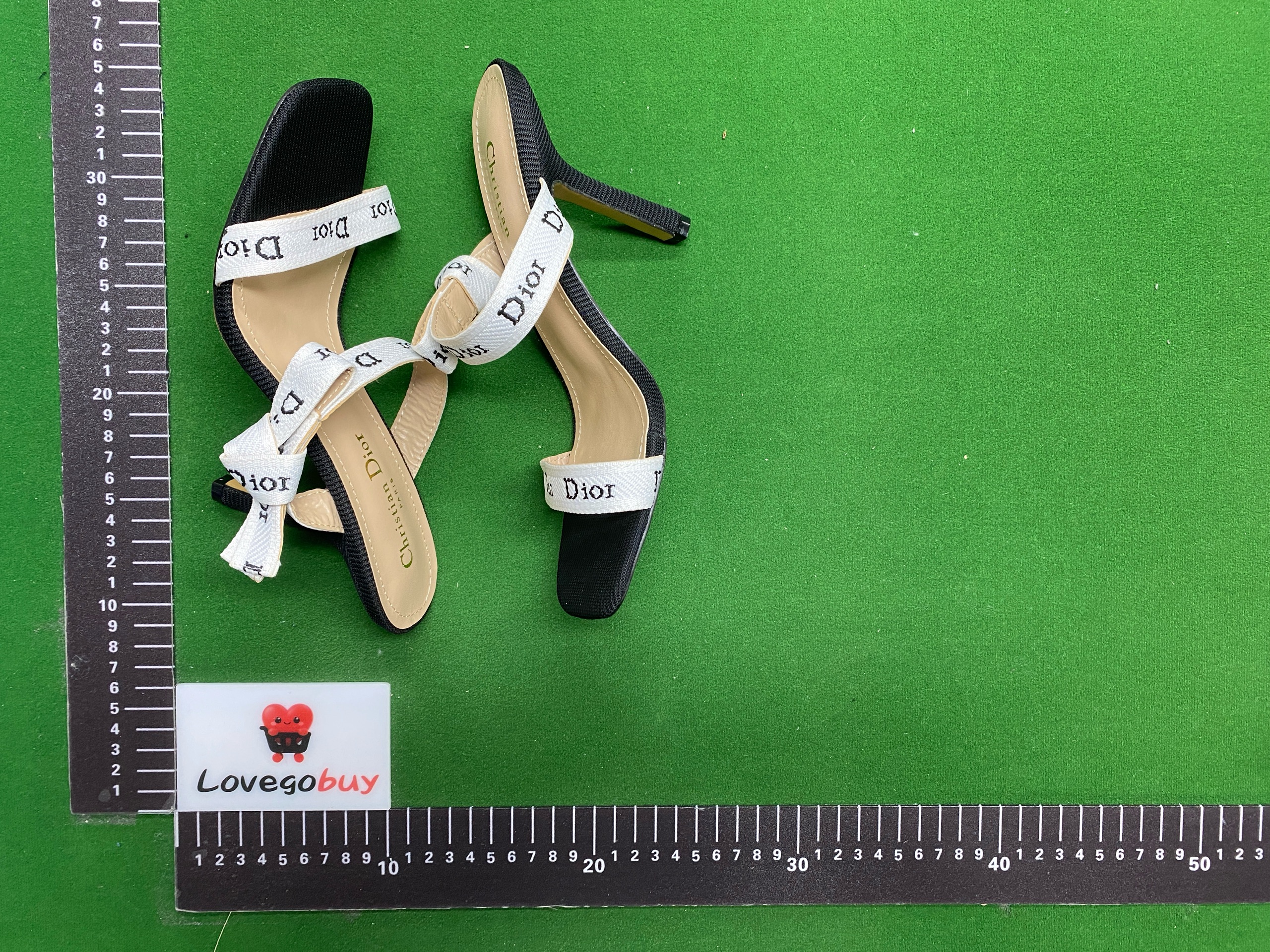 Foto QC 5 de Dior J'Adior Heeled Sandals Logo Ribbon Bow Black White