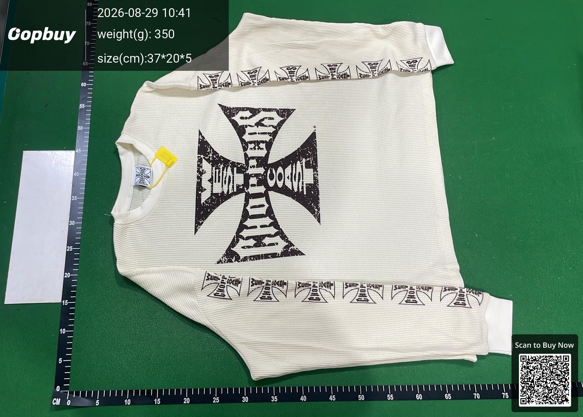 Foto QC 6 de Enfants Riches Déprimés West Coast Choppers T-shirt Sanskrit Cross Waffle Knit Grey