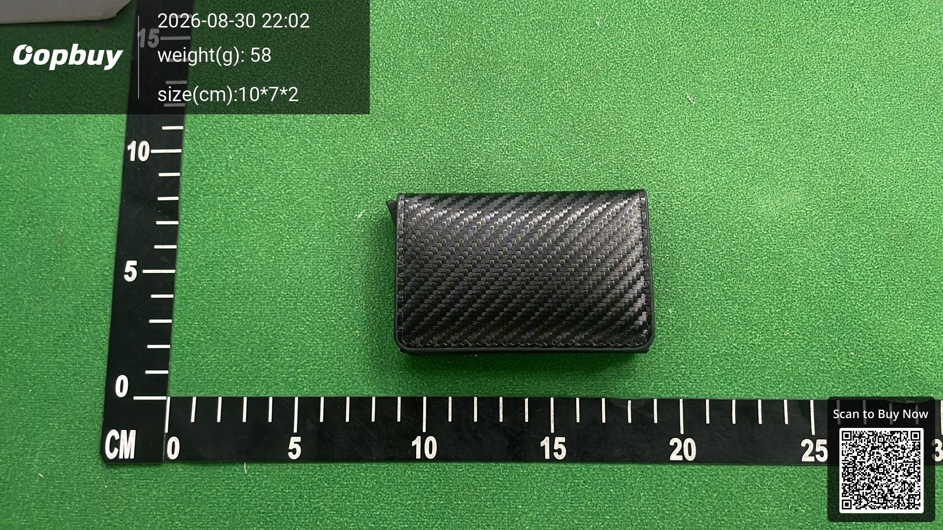 Foto QC 1 de Unbranded RFID Pop-Up Cardholder with Zipper Carbon Fiber Pattern Grey