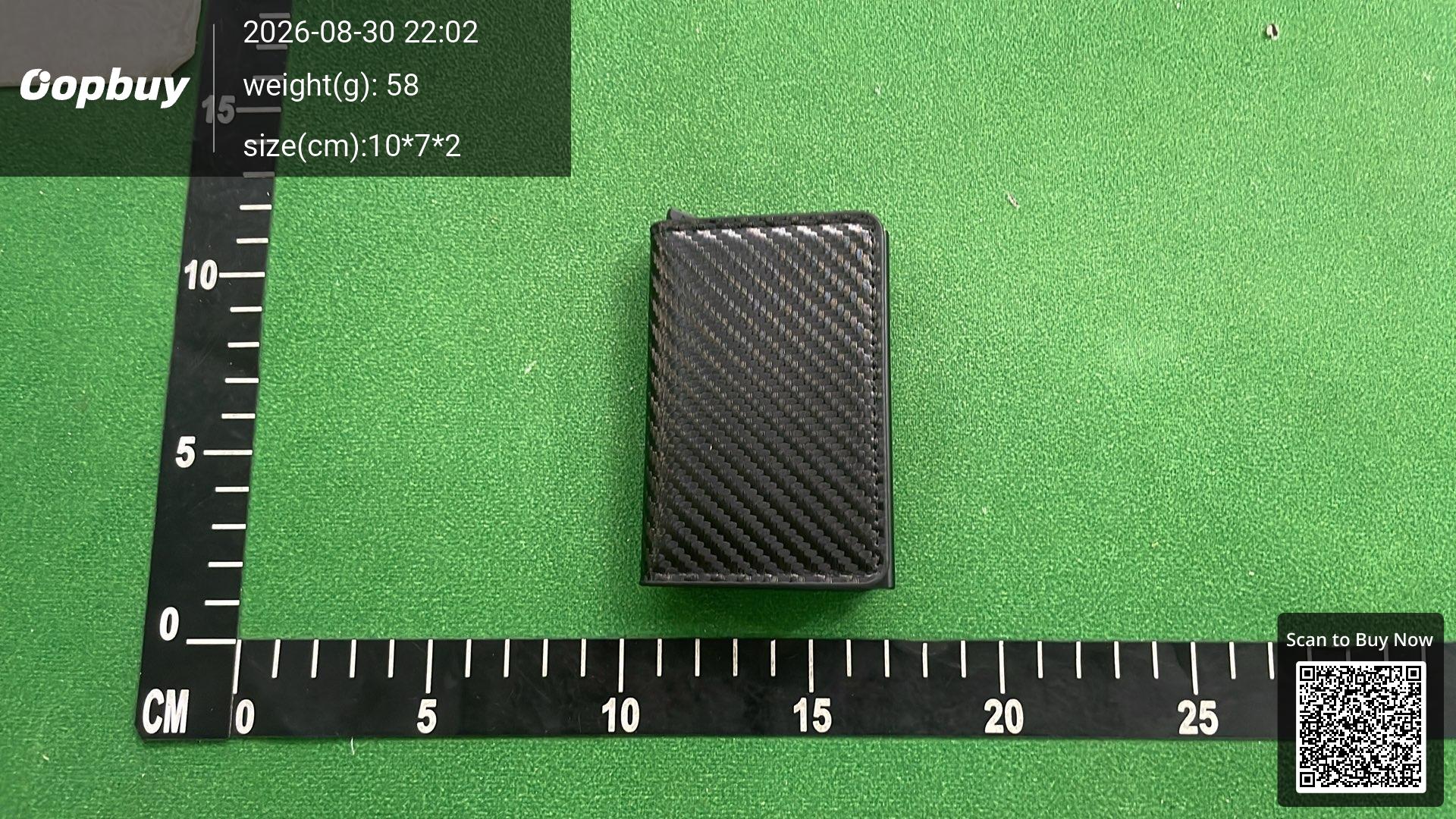 Foto QC 2 de Unbranded RFID Pop-Up Cardholder with Zipper Carbon Fiber Pattern Grey