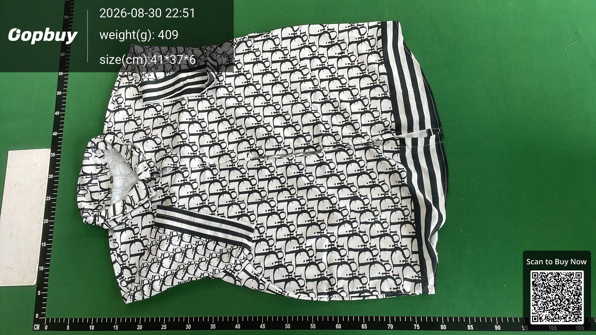 Foto QC 2 de Dior Shirt Short-Sleeve Coral Print Pink Black