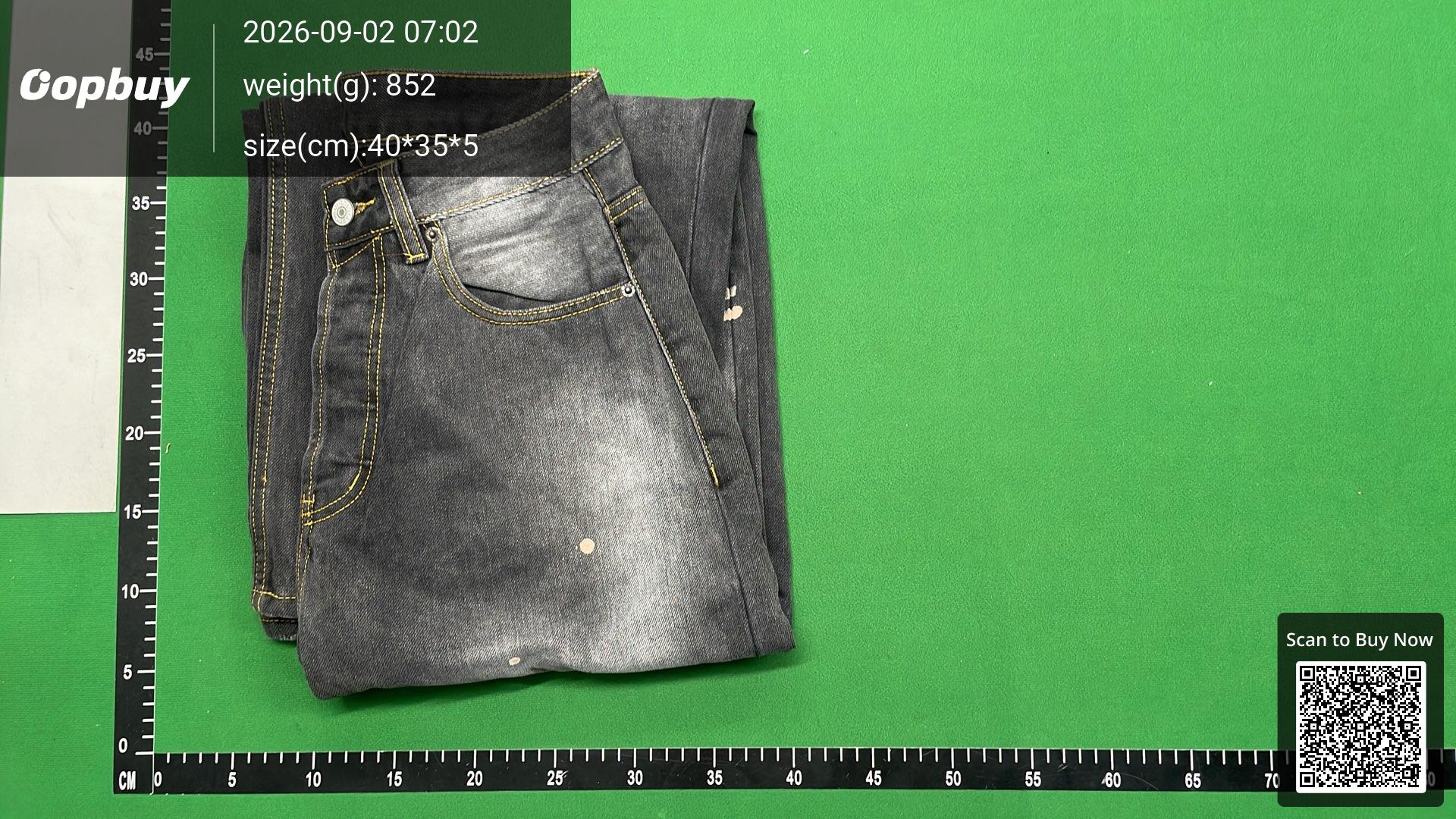 Foto QC 8 de Acne Studios Denim Shorts Loose Fit Trompe L'oeil Keychains Blue