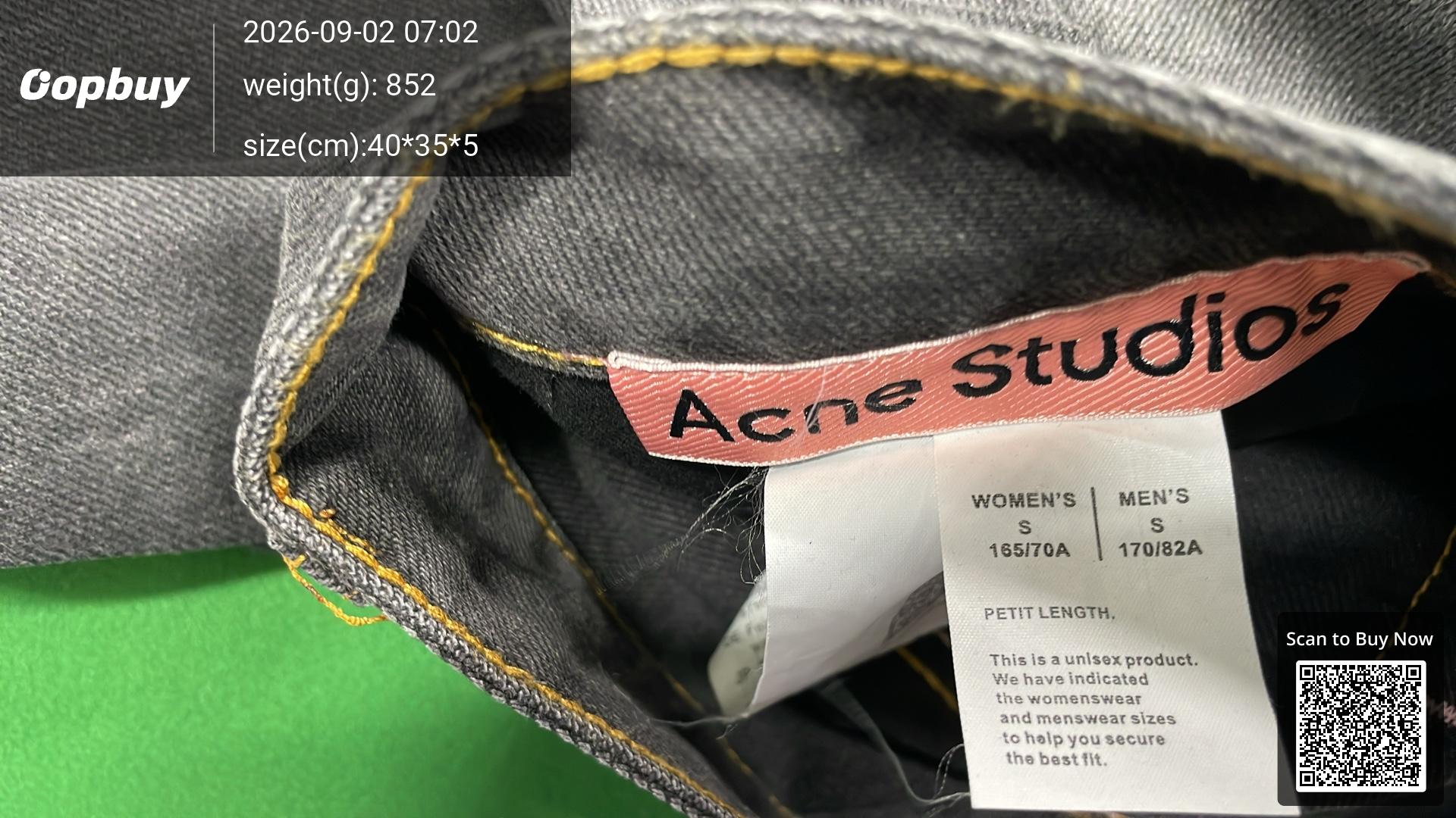 Foto QC 5 de Acne Studios Denim Shorts Loose Fit Trompe L'oeil Keychains Blue
