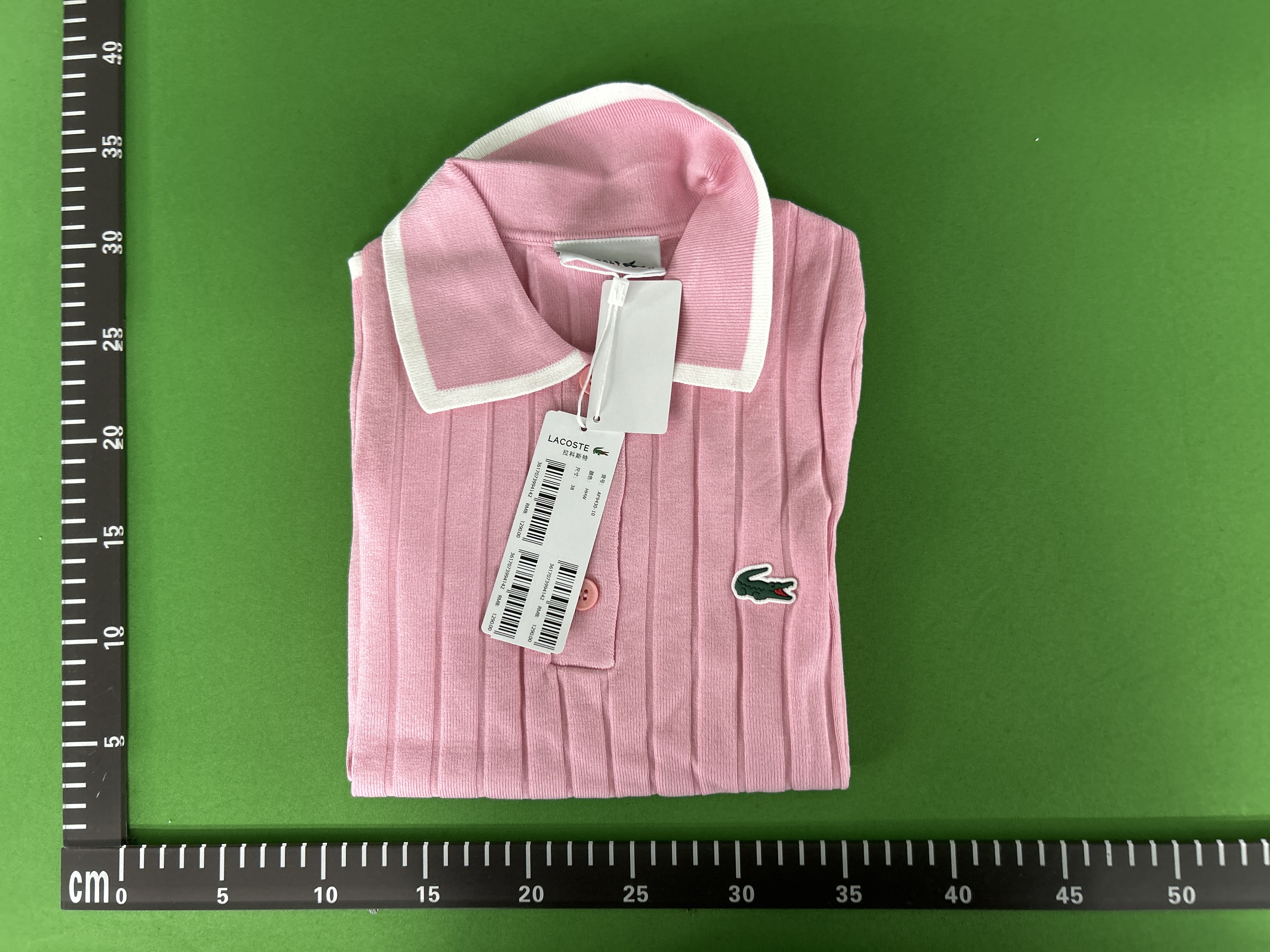 Foto QC 1 de Lacoste Shirt Ribbed Short Sleeve Polo White Green