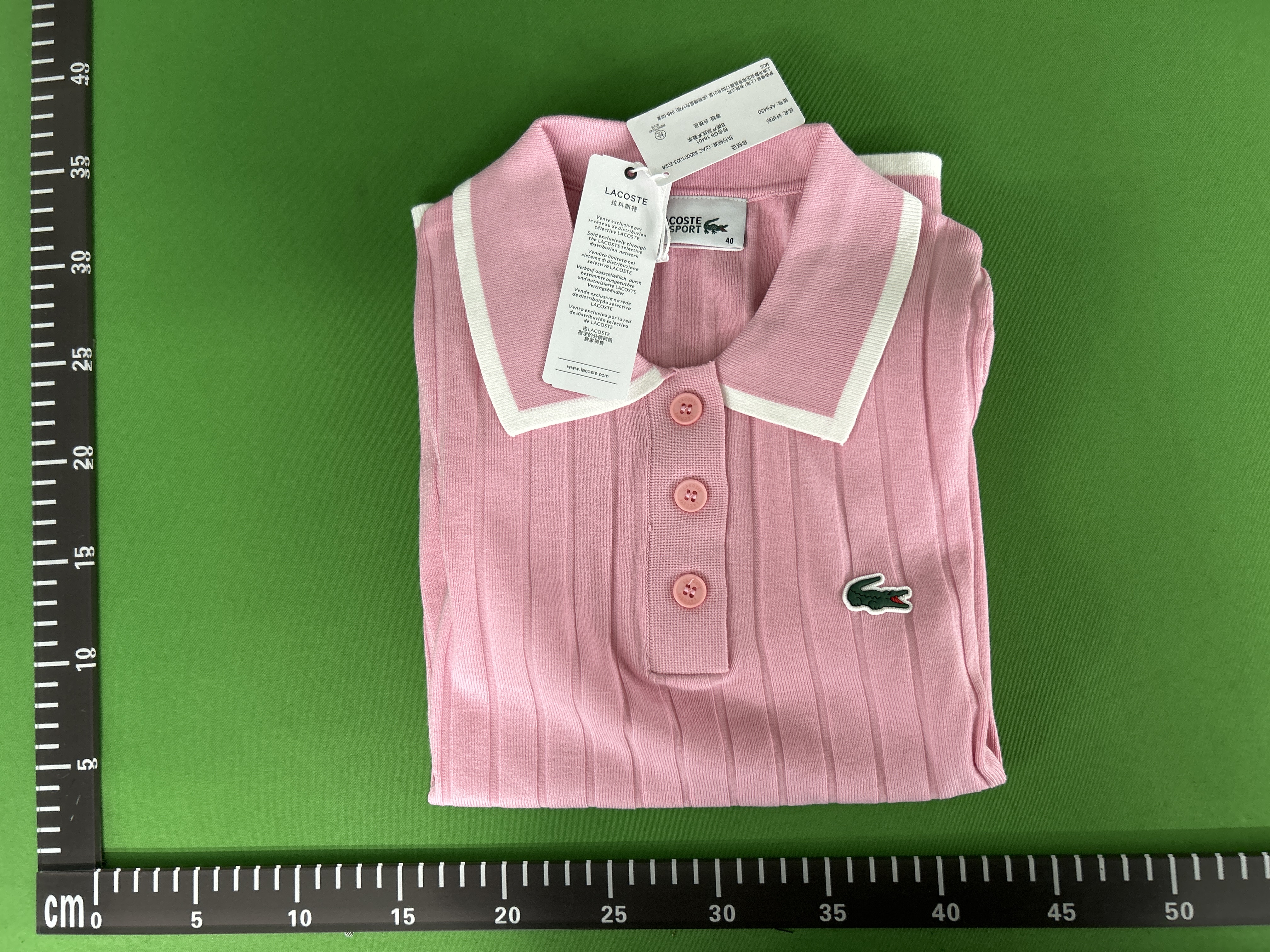 Foto QC 5 de Lacoste Shirt Ribbed Short Sleeve Polo White Green