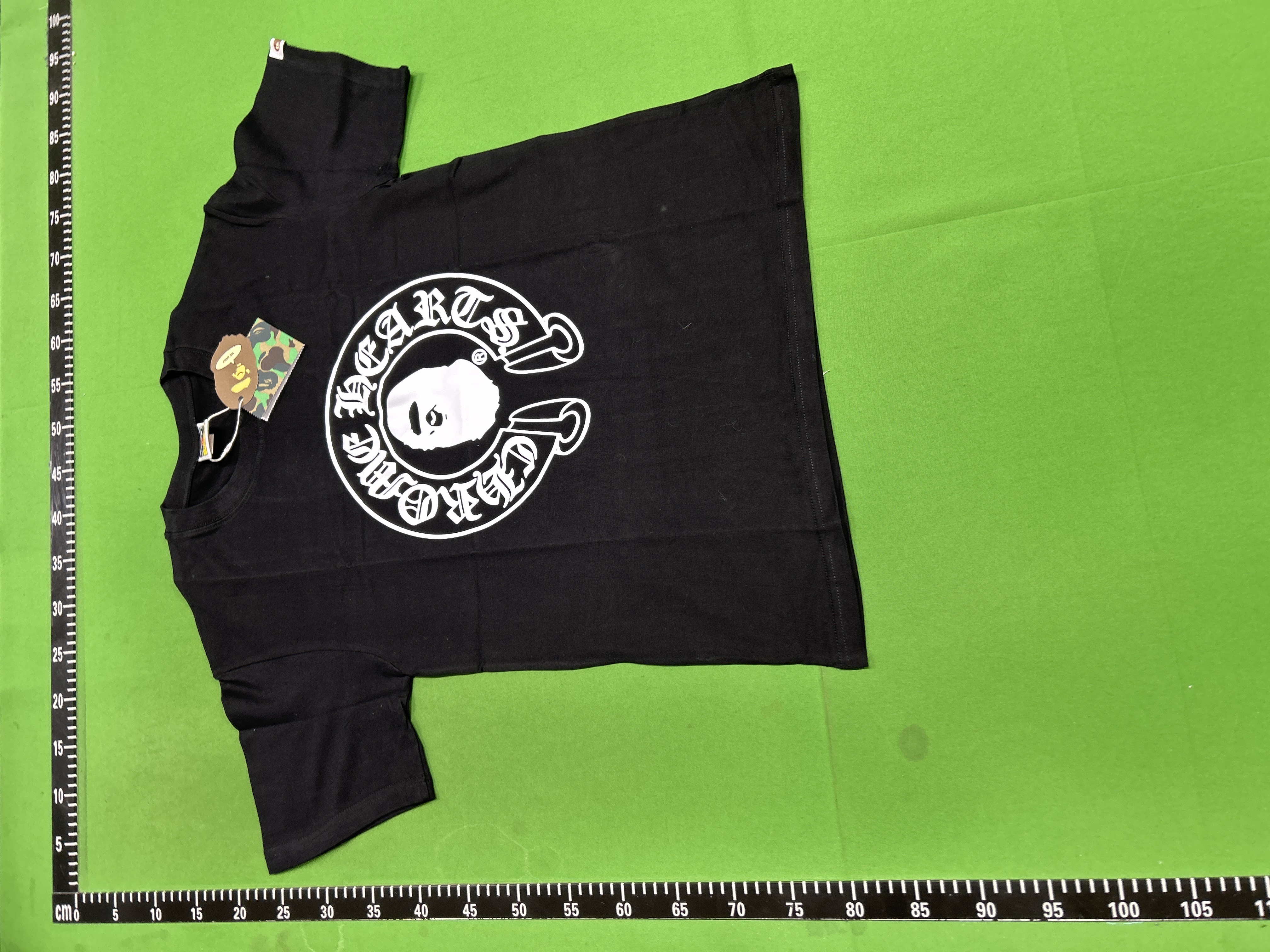 Foto QC 3 de BAPE Chrome Hearts T-shirt Ape Head Horseshoe Logo White