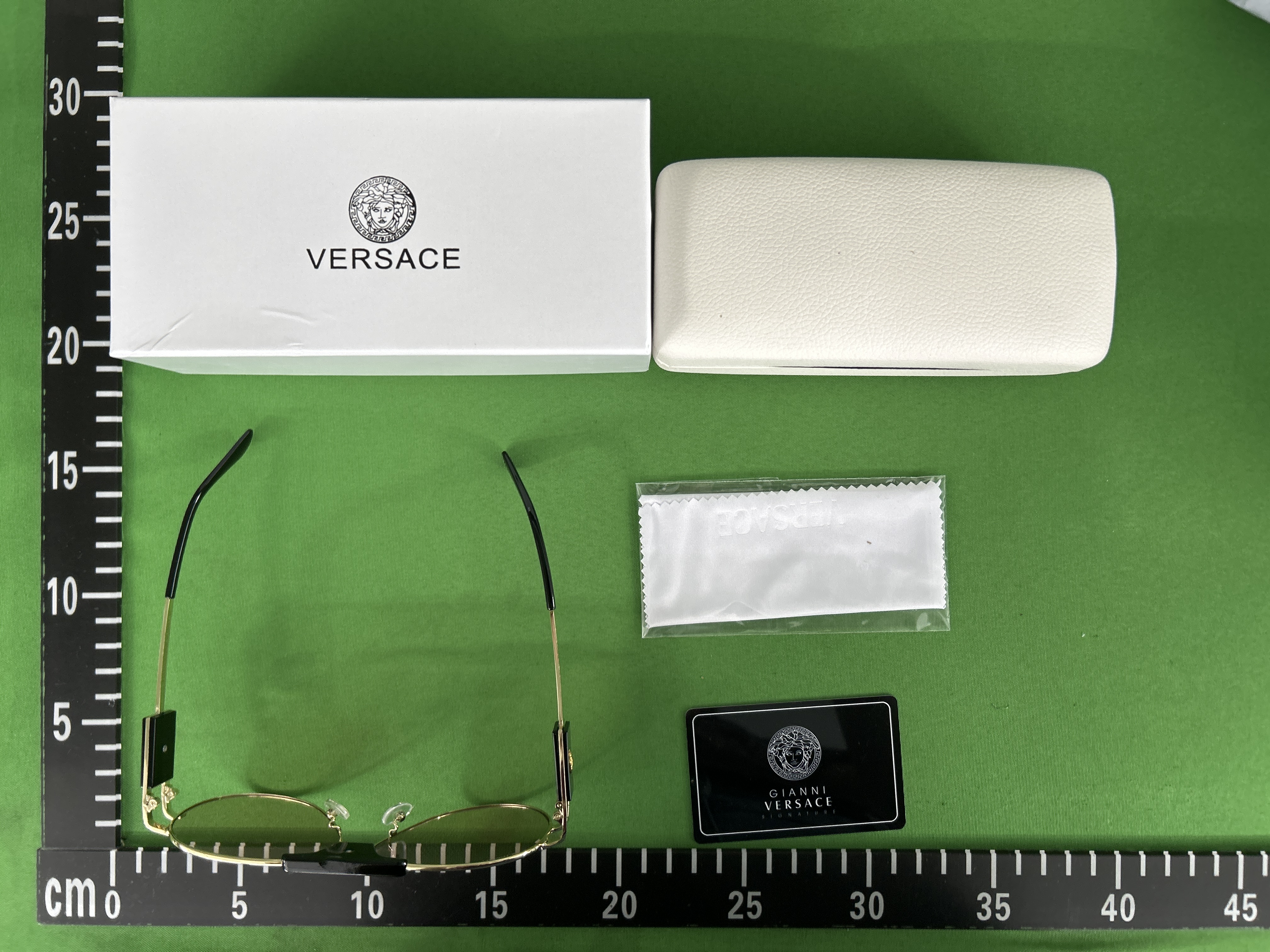 Foto QC 6 de Versace Aviator Metal Sunglasses Gold Havana Brown (K4-02531)