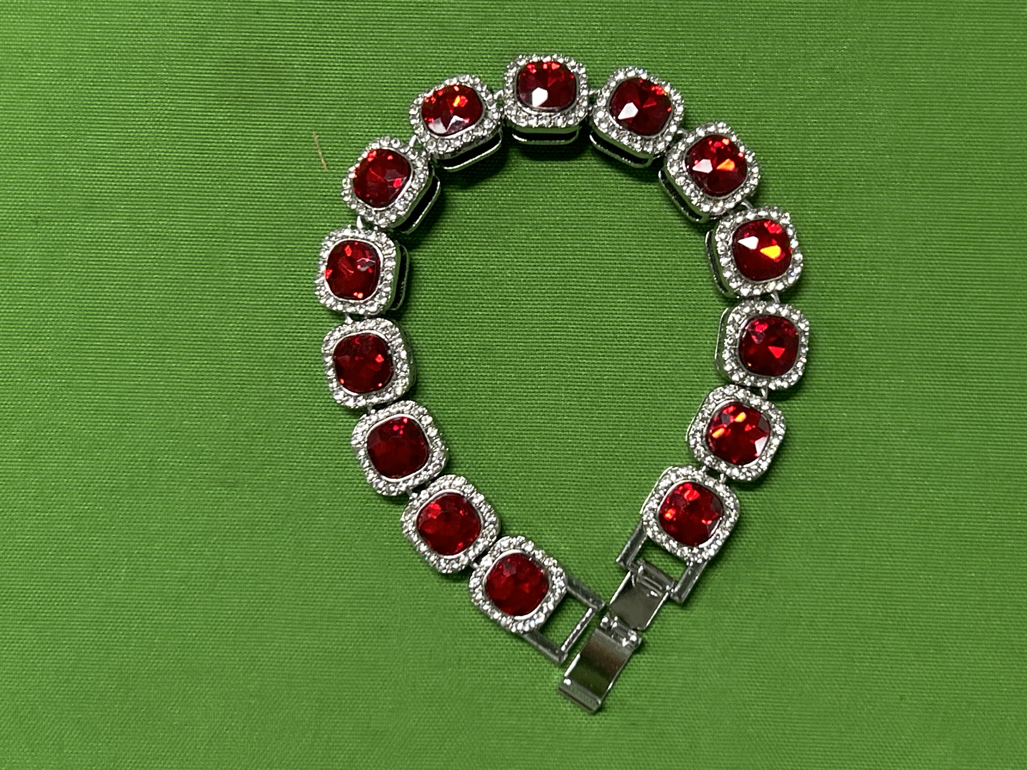 Foto QC 3 de Other Hip Hop Necklace Metal Crystal Red