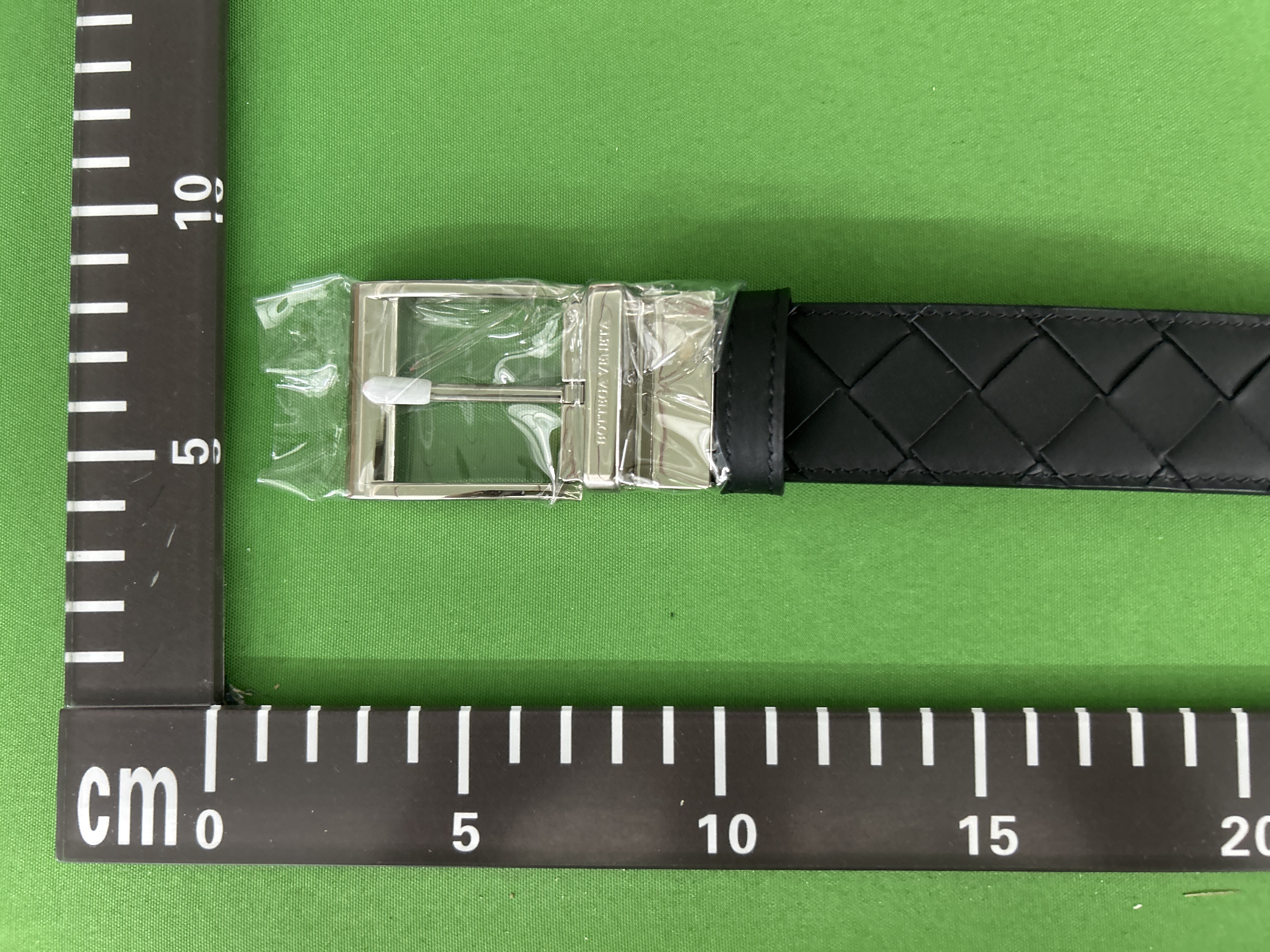 Foto QC 1 de Bottega Veneta Intrecciato Reversible Belt Navy Red