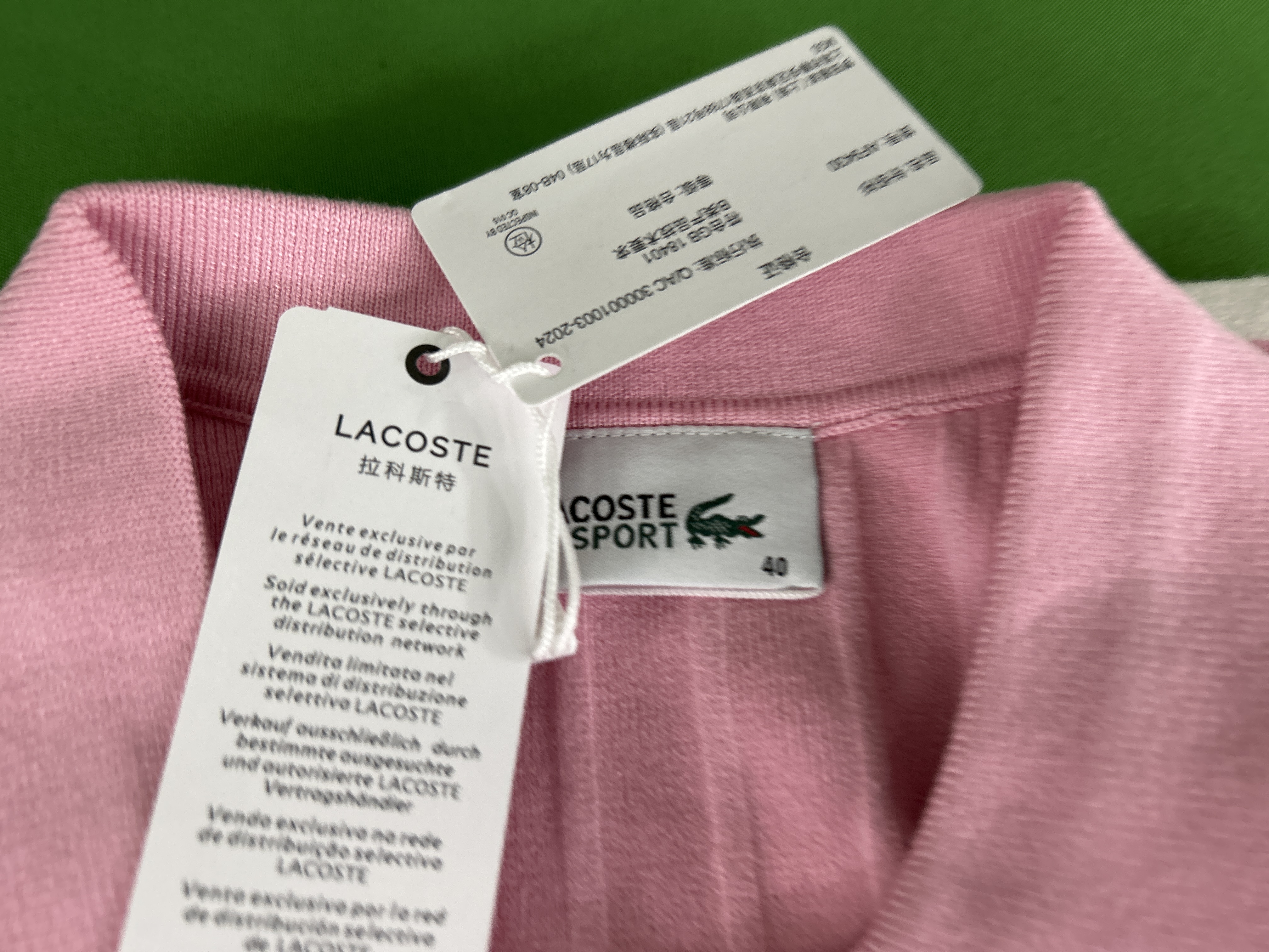 Foto QC 6 de Lacoste Shirt Ribbed Short Sleeve Polo White Green